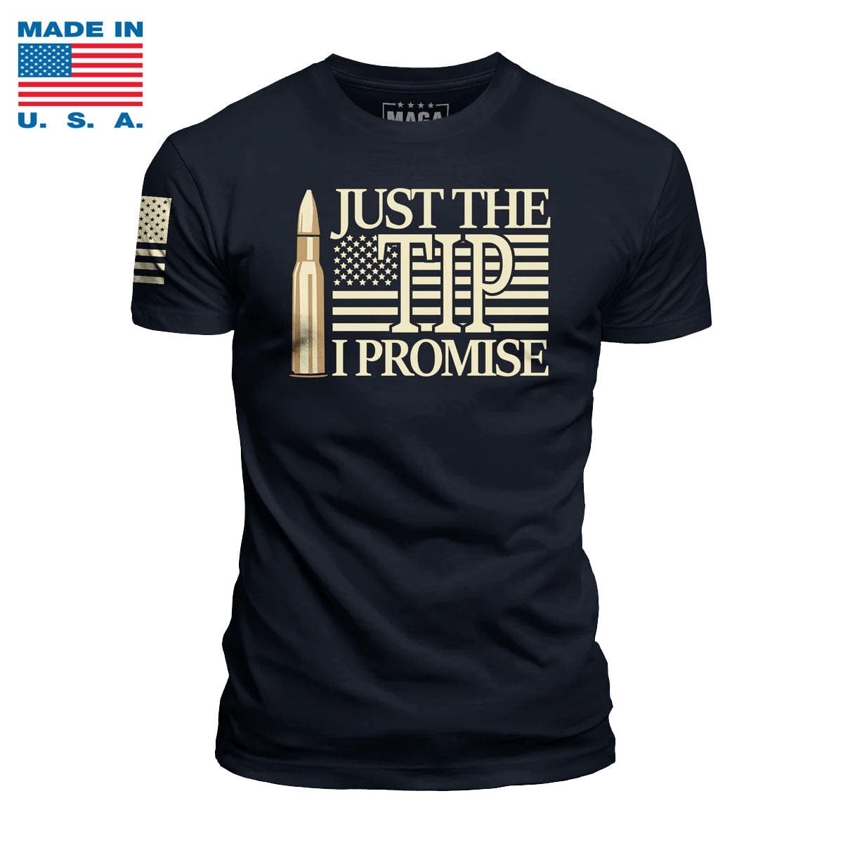 Navy / S Just The Tip Made in the USA maga trump