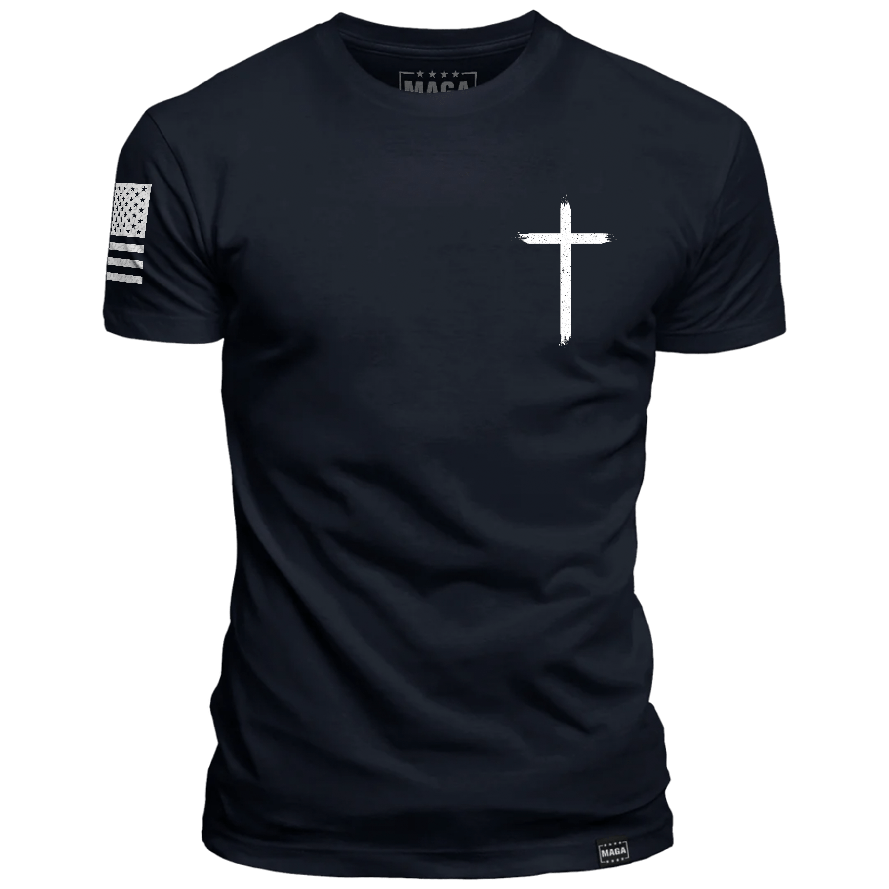 Navy / S Make America Holy Again Brushstroke Cross maga trump