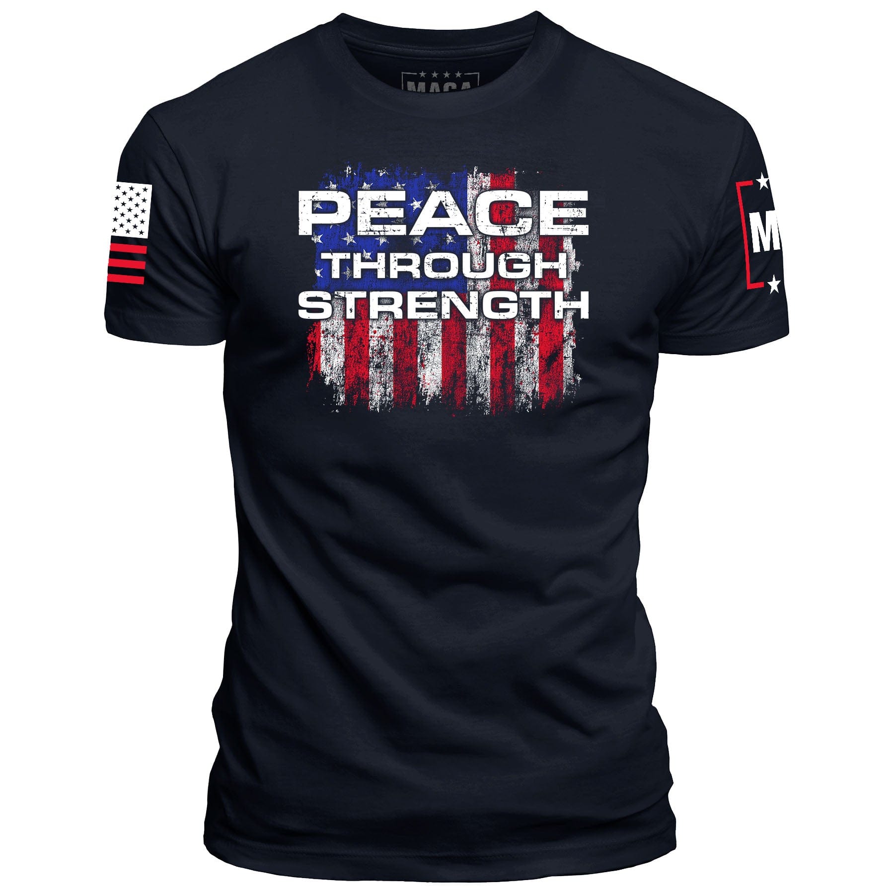 Navy / S Peace through Strength v3 maga trump