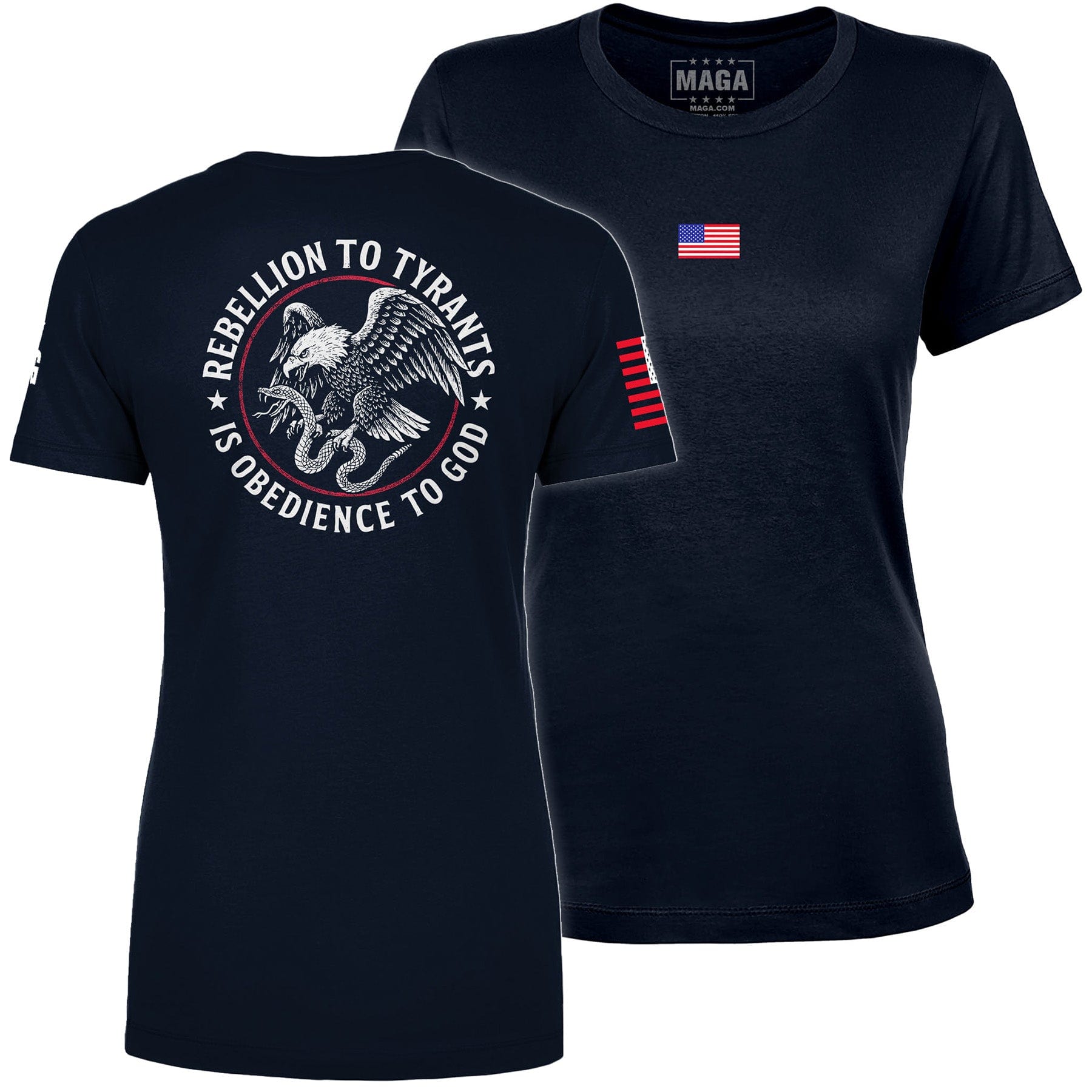 Navy / S Rebellion to Tyrants Ladies Tee maga trump
