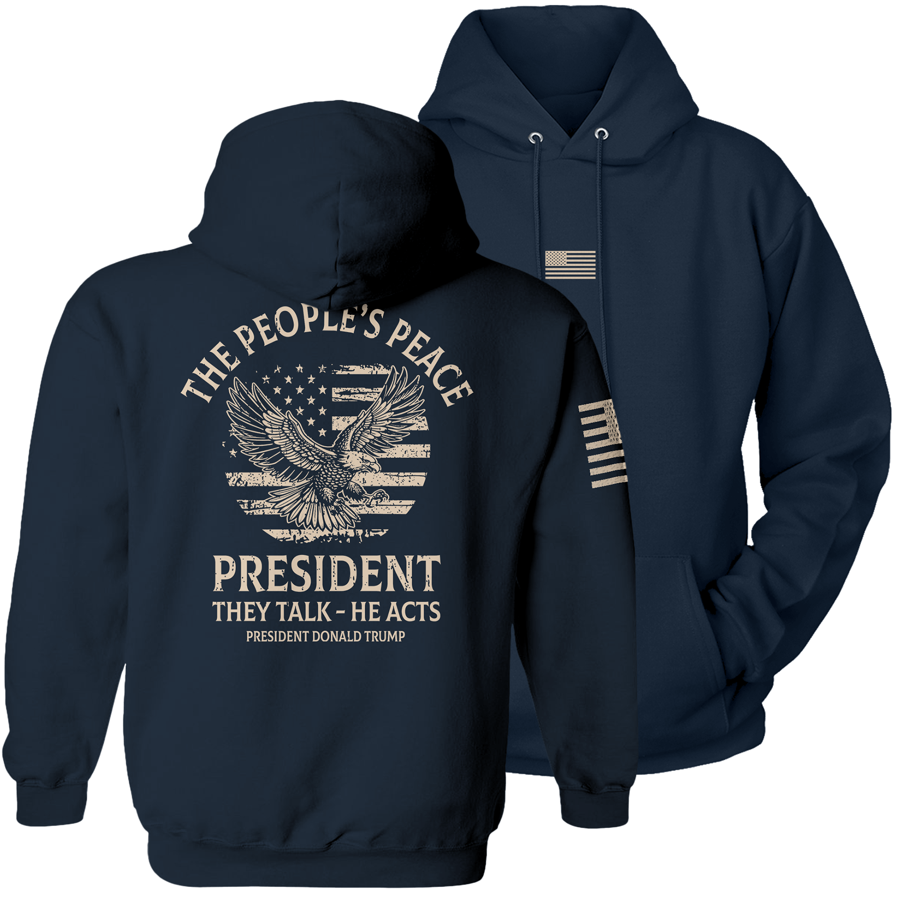 Navy / S The People's Peace Hoodie maga trump