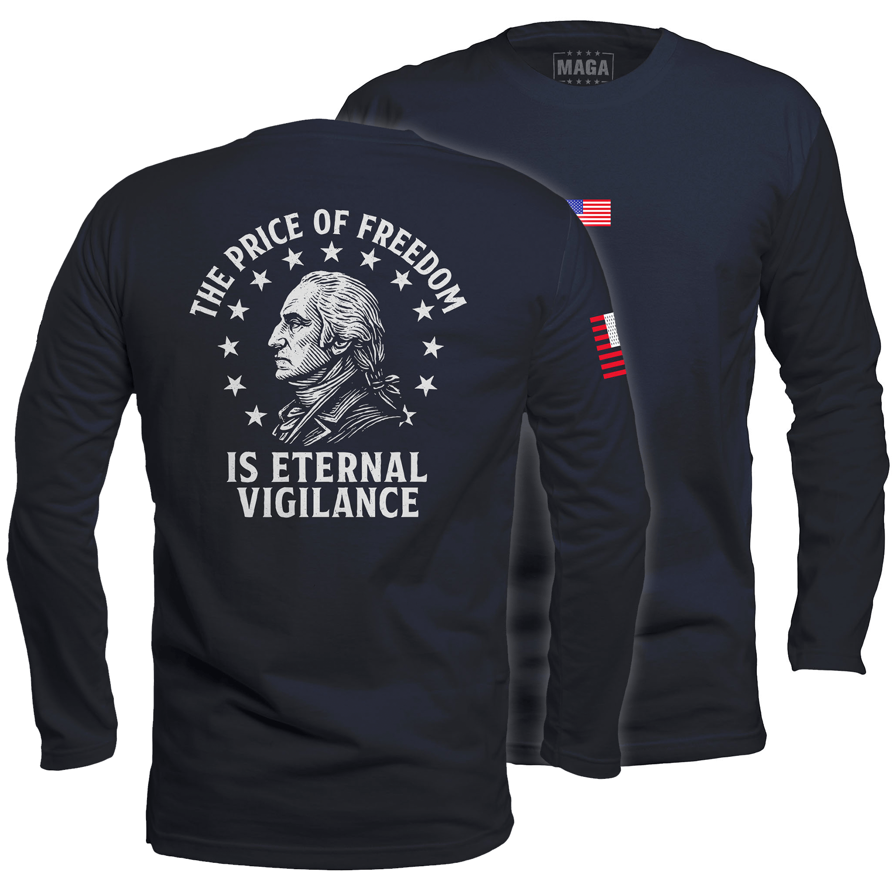 Navy / S The Price of Freedom Long Sleeve maga trump