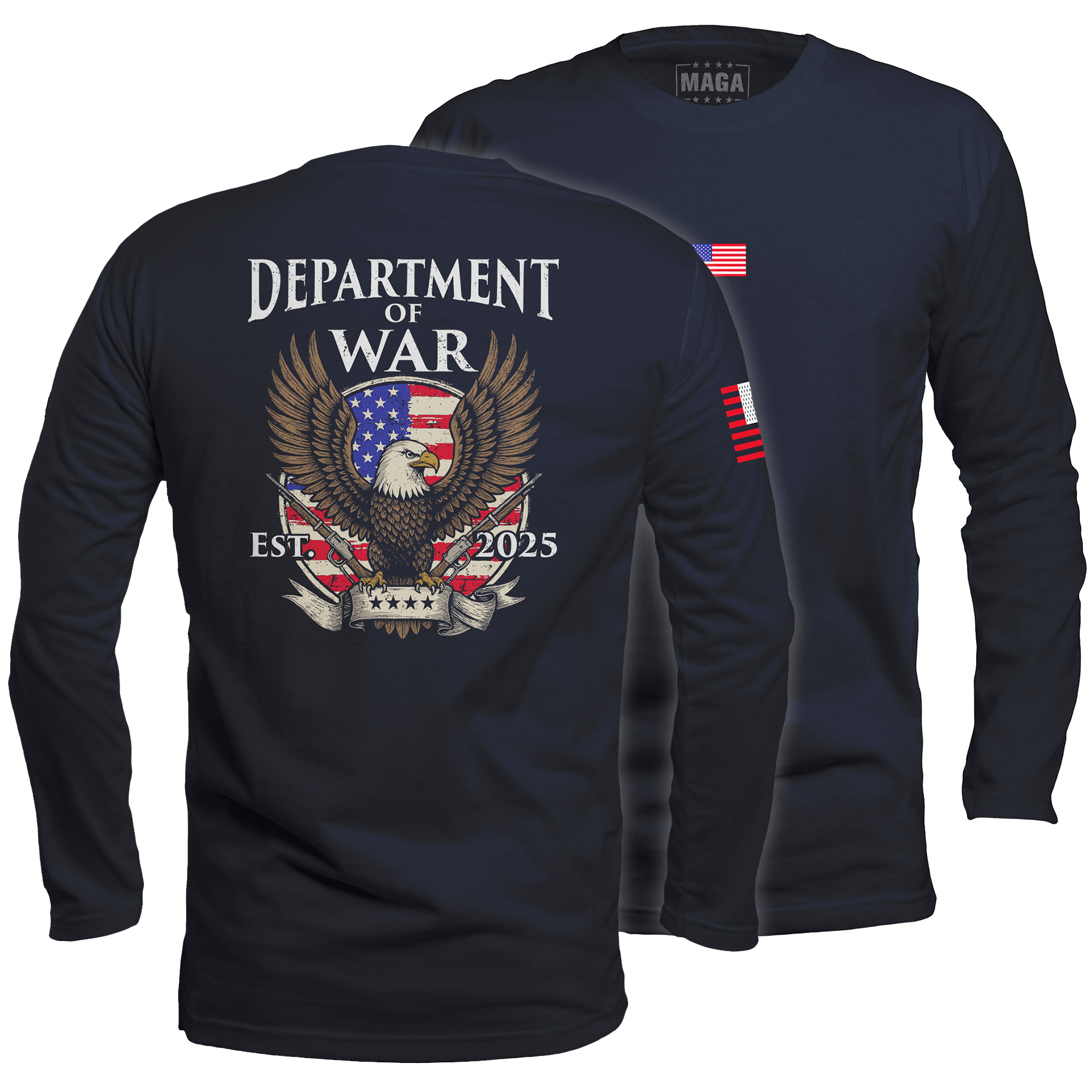 Navy / S The Return of the Department of War Long Sleeve maga trump
