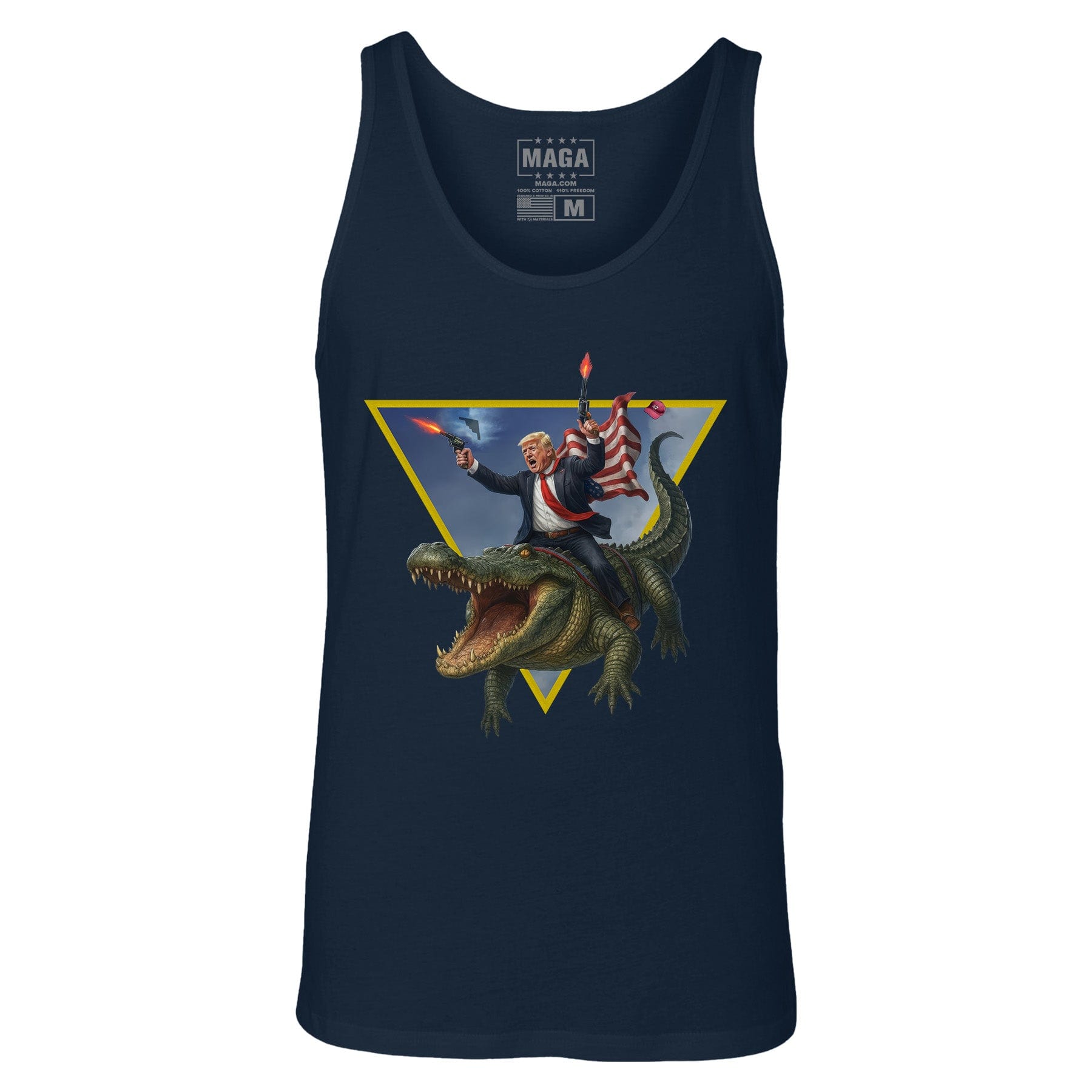 Navy / S Trump Riding Alligator Tank Top maga trump