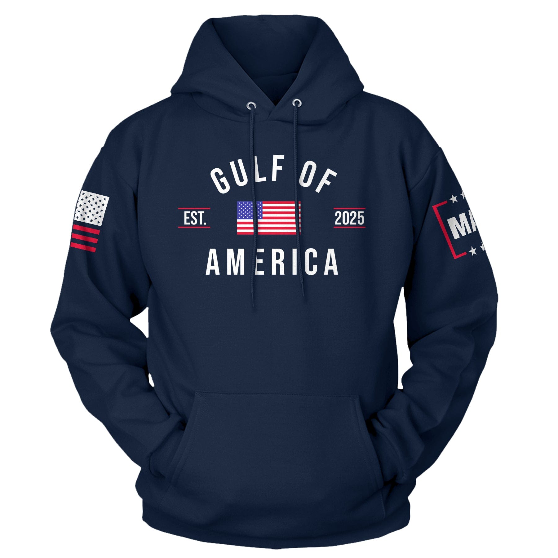 Navy / XS Gulf of America EST 2025 Hoodie maga trump