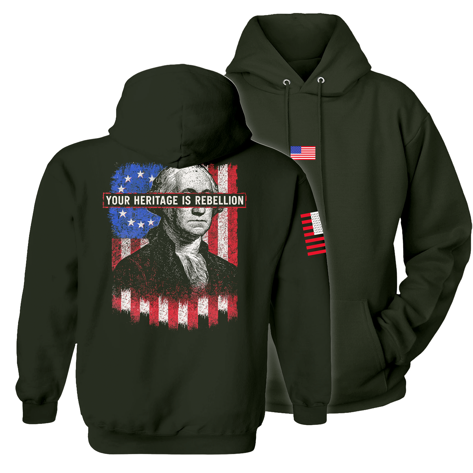 Olive / S Your Heritage is Rebellion Hoodie | Fall Edition maga trump