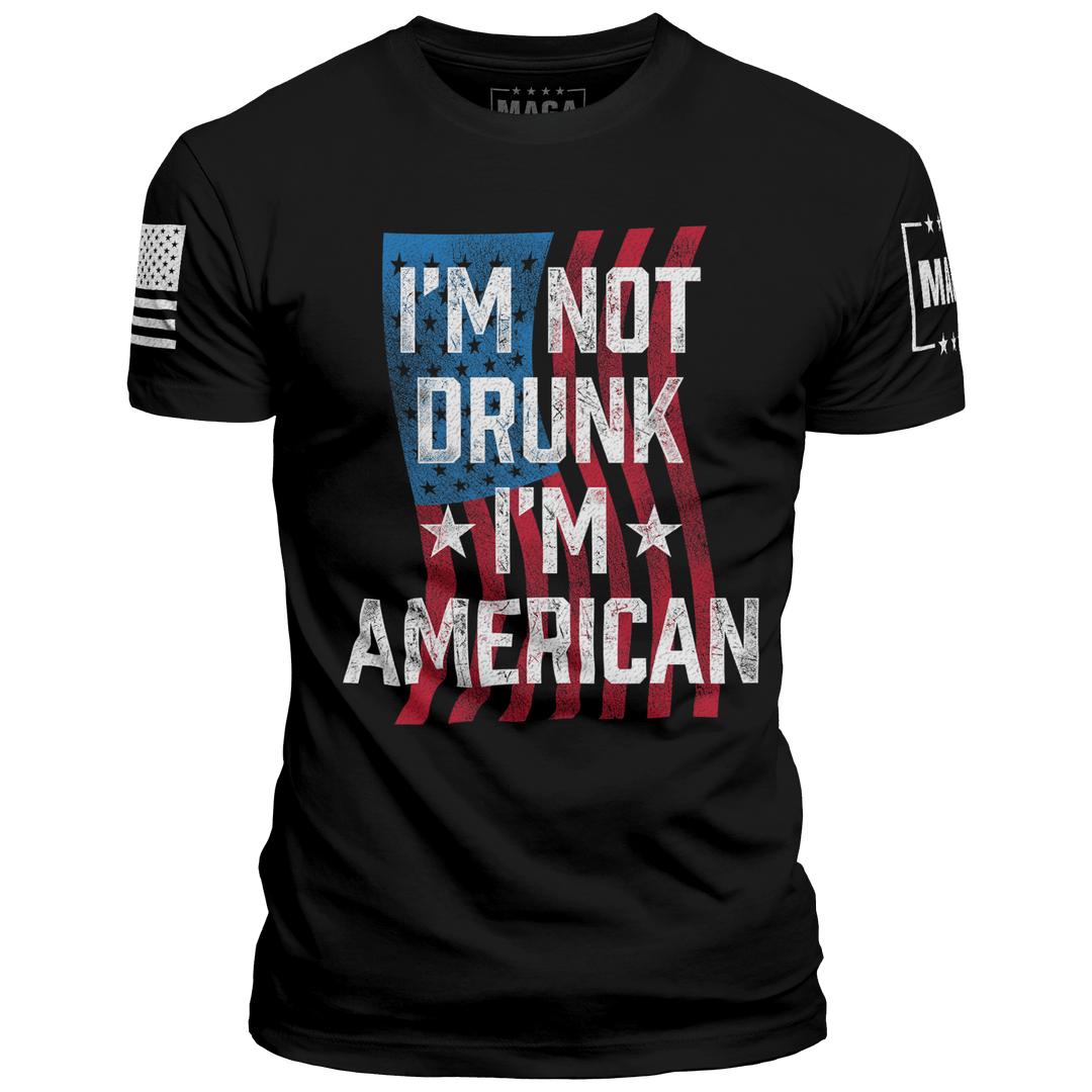 Premium Soft Shirt / Black / XS I'm Not Drunk I'm American maga trump