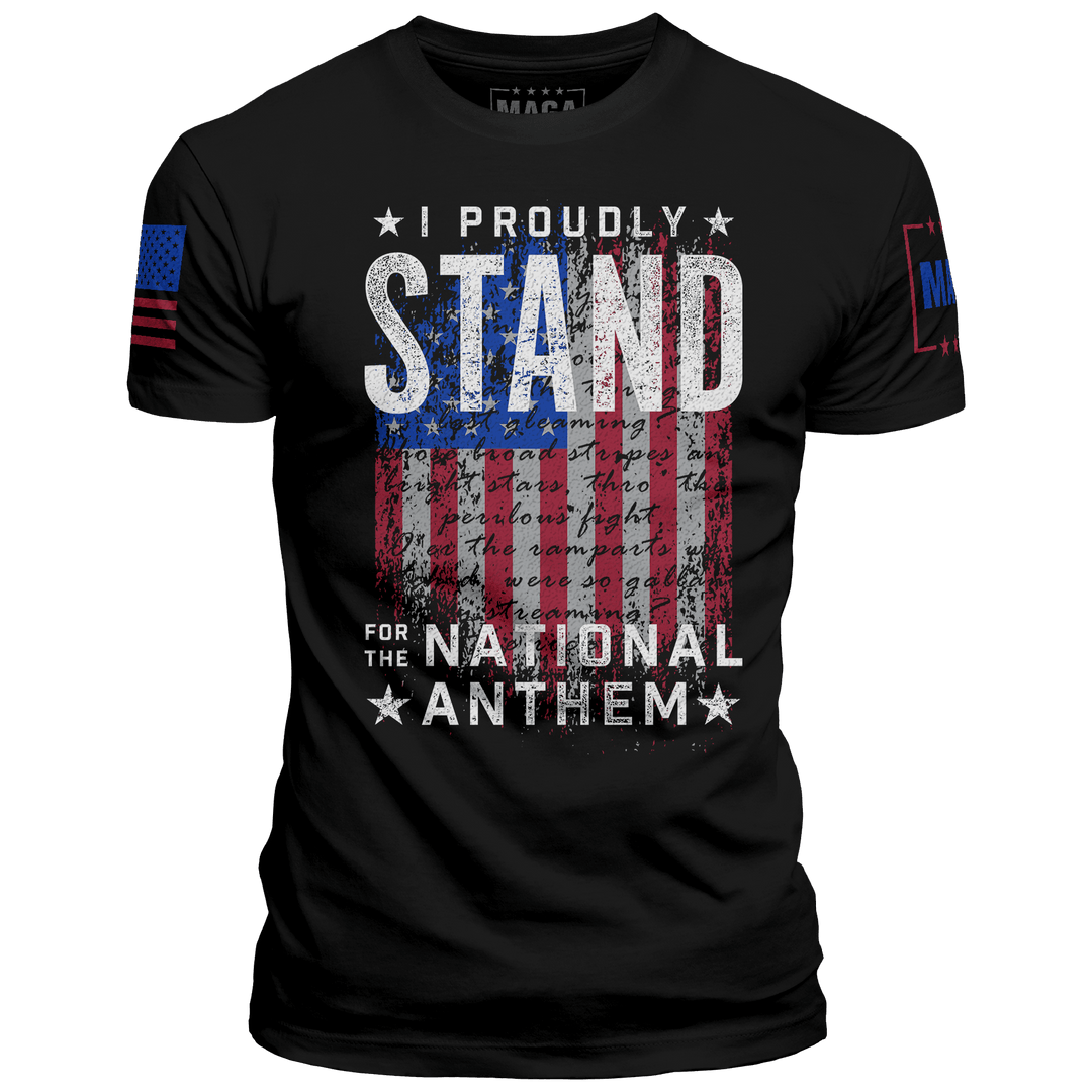 Premium Soft Shirt / Black / XS I Stand for the Anthem maga trump