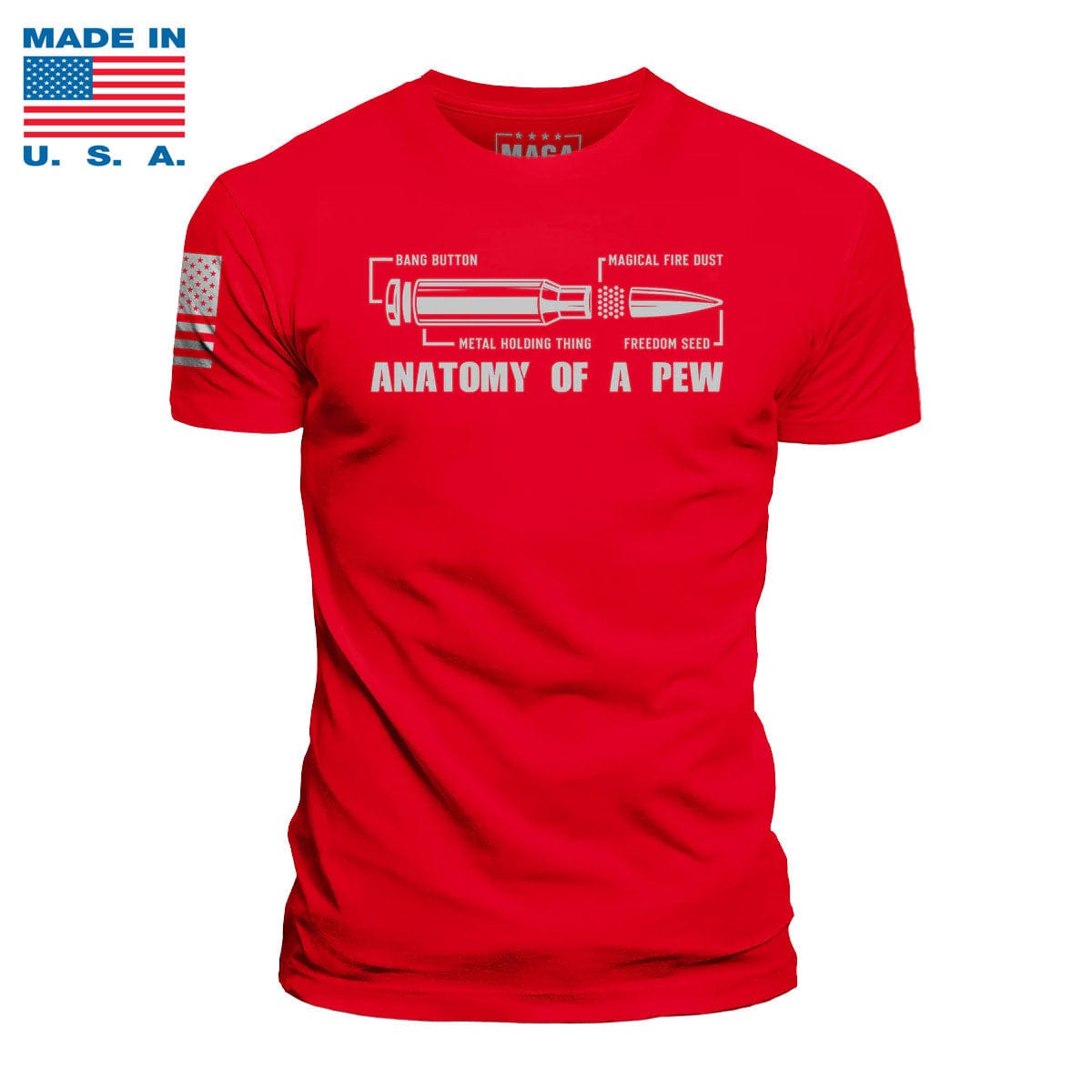 Red / S Anatomy of Pewpew Made in the USA maga trump