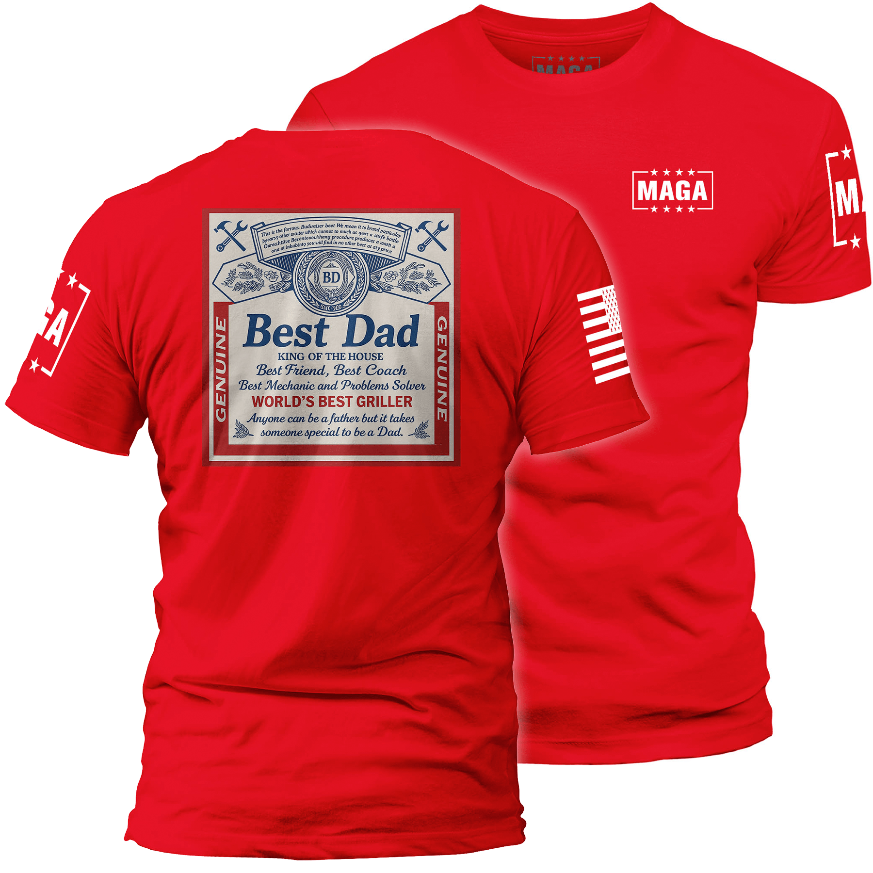 Red / S Best Dad maga trump