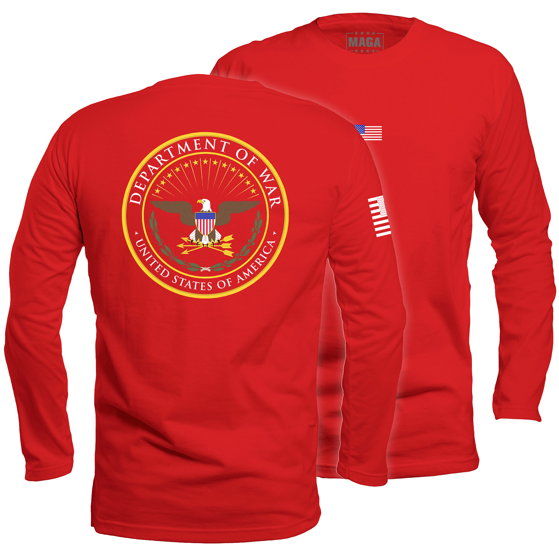 Red / S Department of War Long Sleeve maga trump