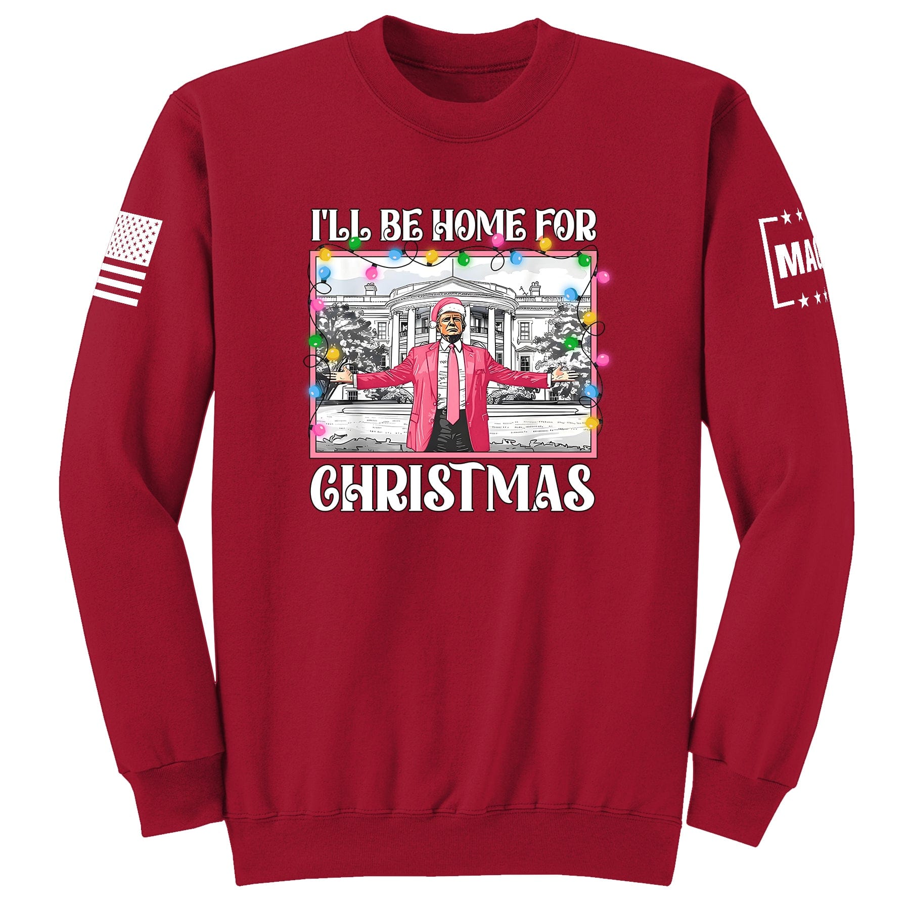 Red / S I'll be home for Christmas 2 Sweatshirt maga trump