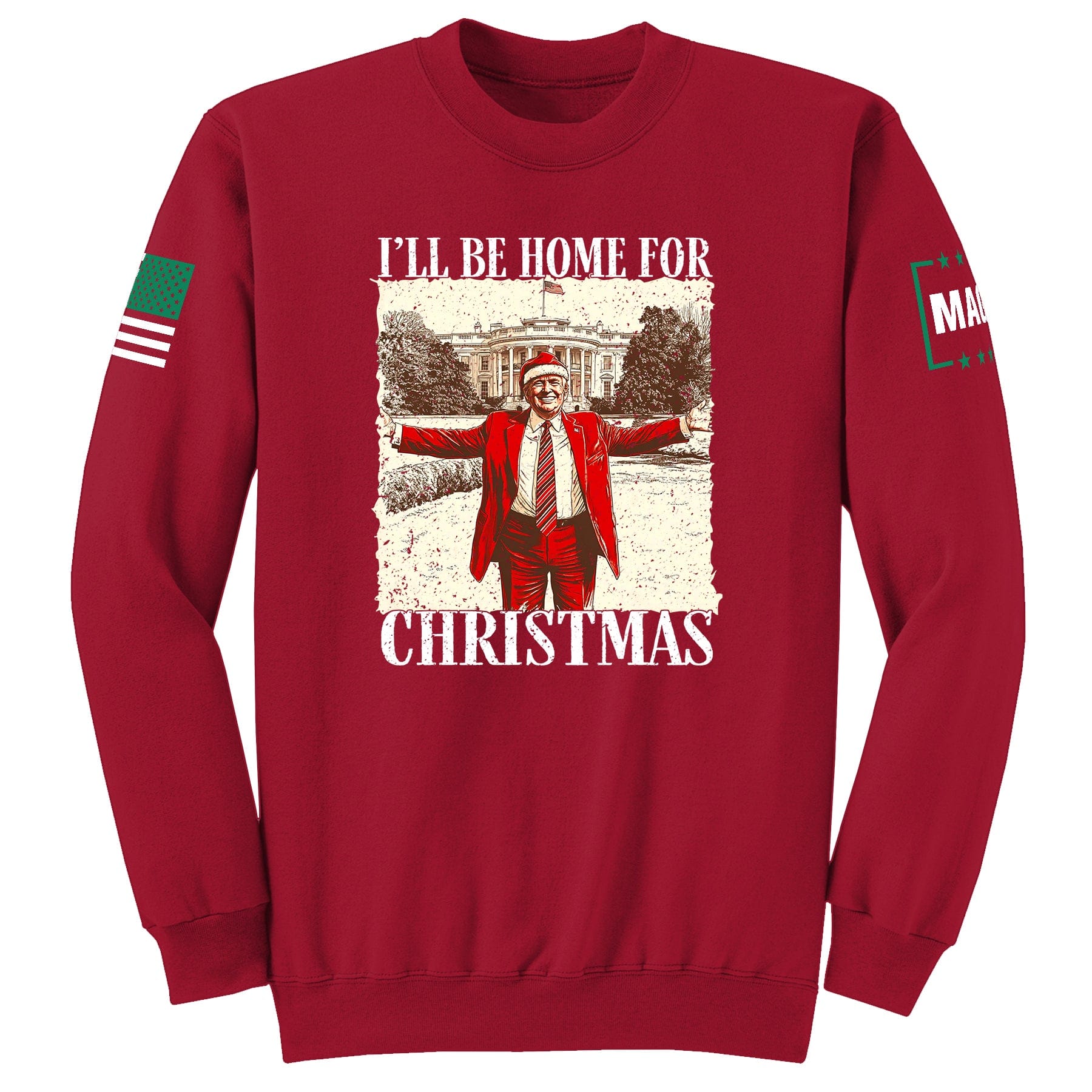Red / S I'll be home for Christmas 5 Sweatshirt maga trump
