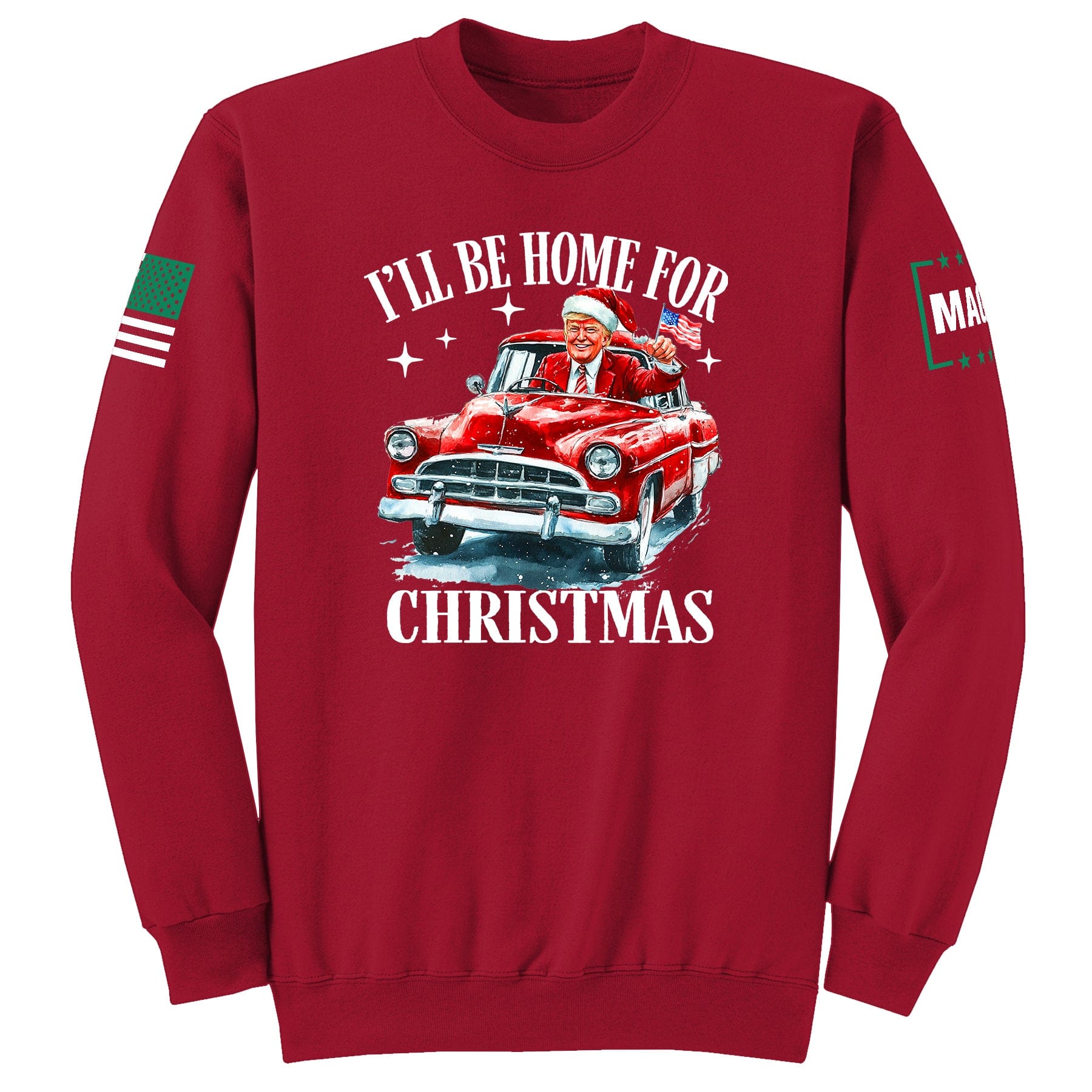 Red / S I'll be home for Christmas Sweatshirt maga trump