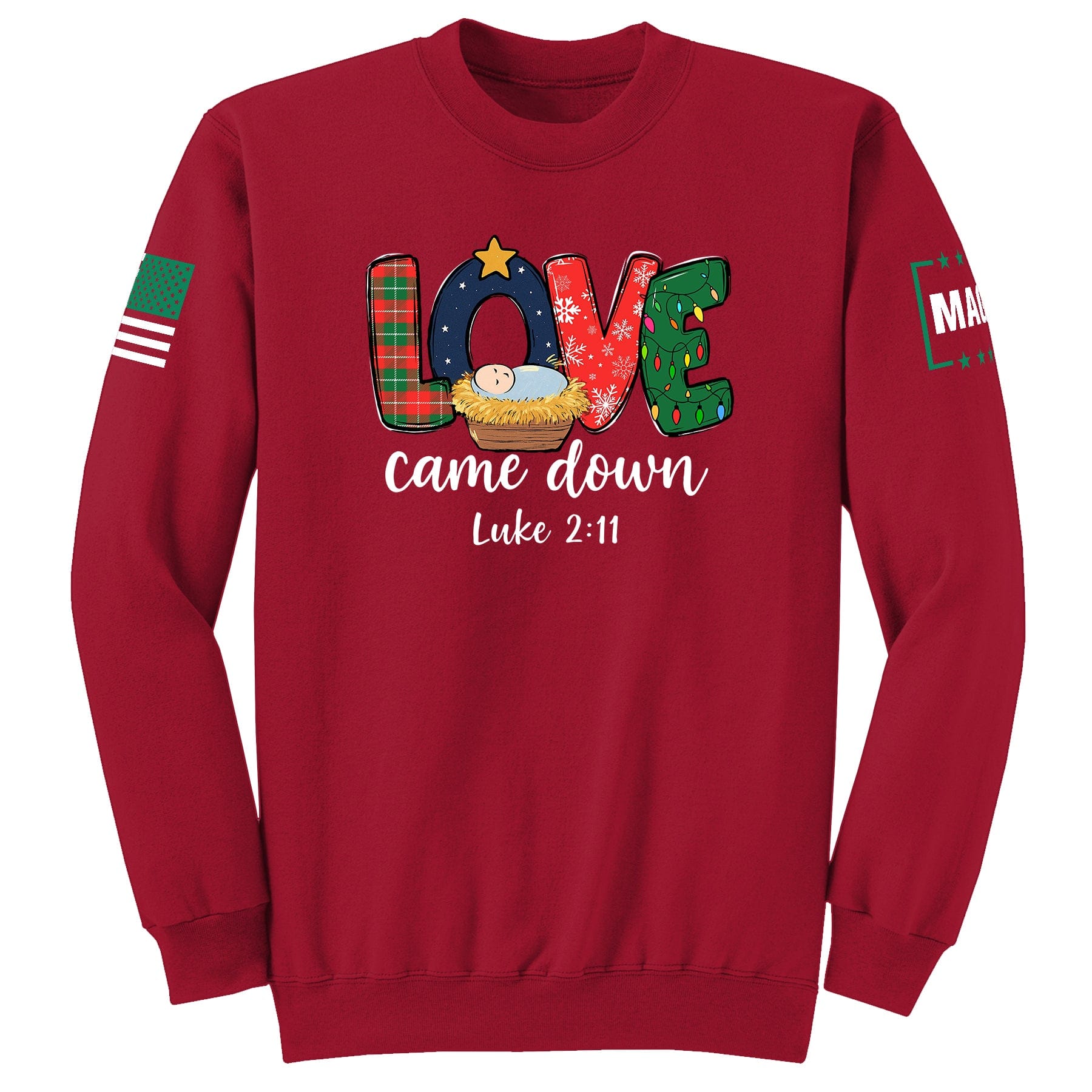Red / S Love came down Sweatshirt maga trump