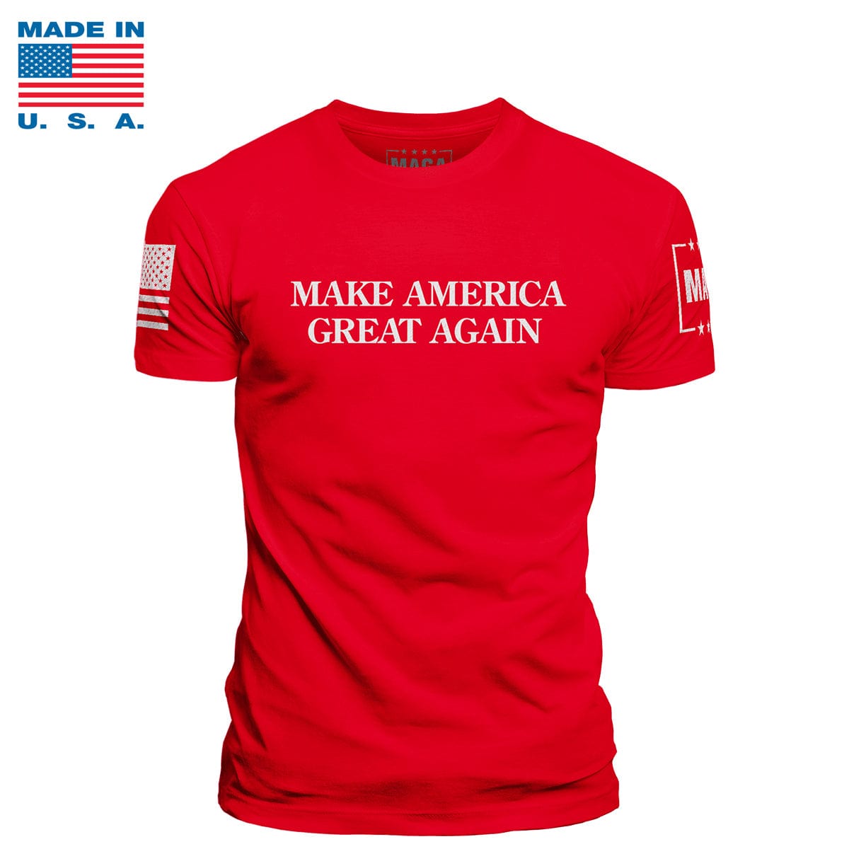 Red / S "MAGA Hat" T-Shirt Made in the USA maga trump