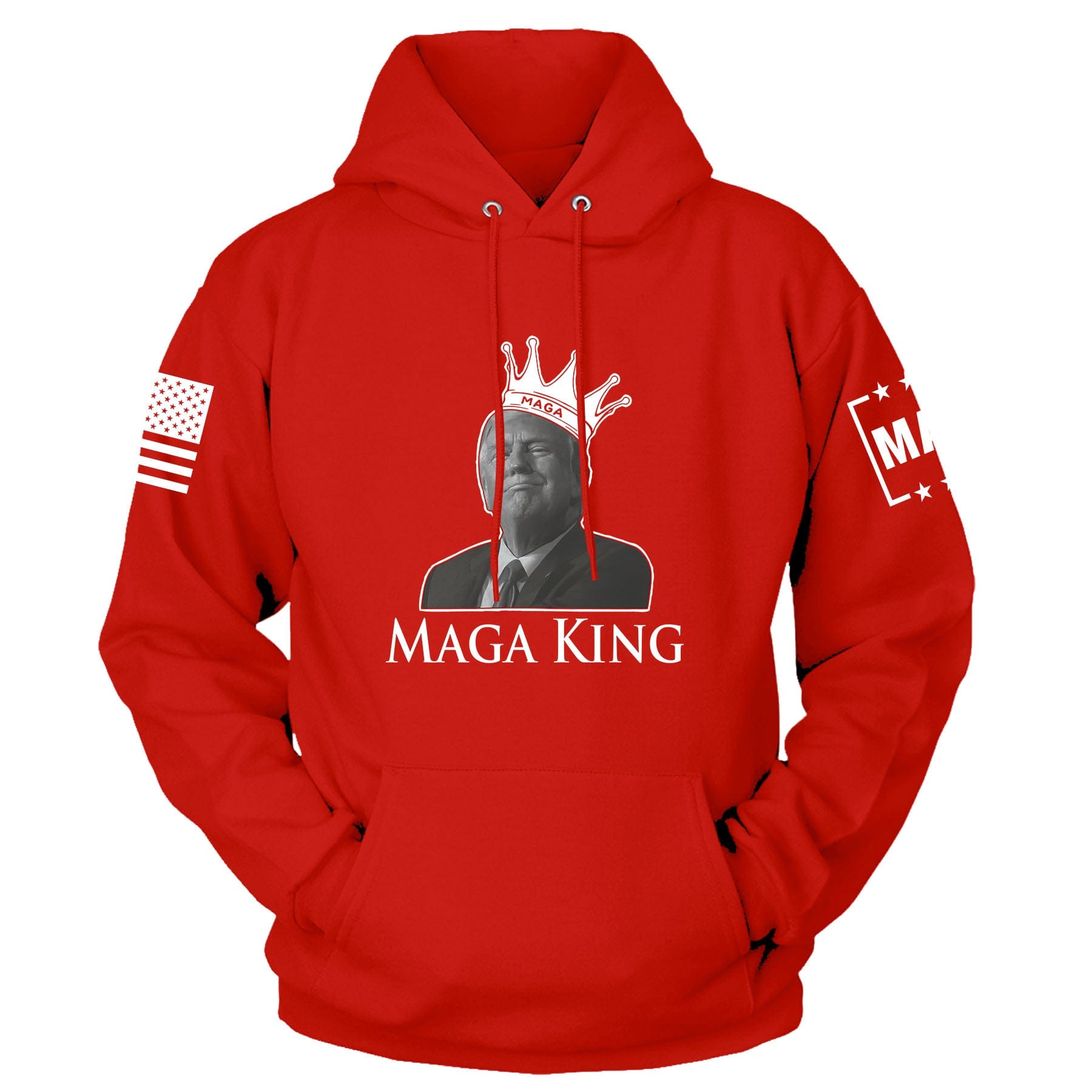 Red / S MAGA King Front Print Hoodie maga trump