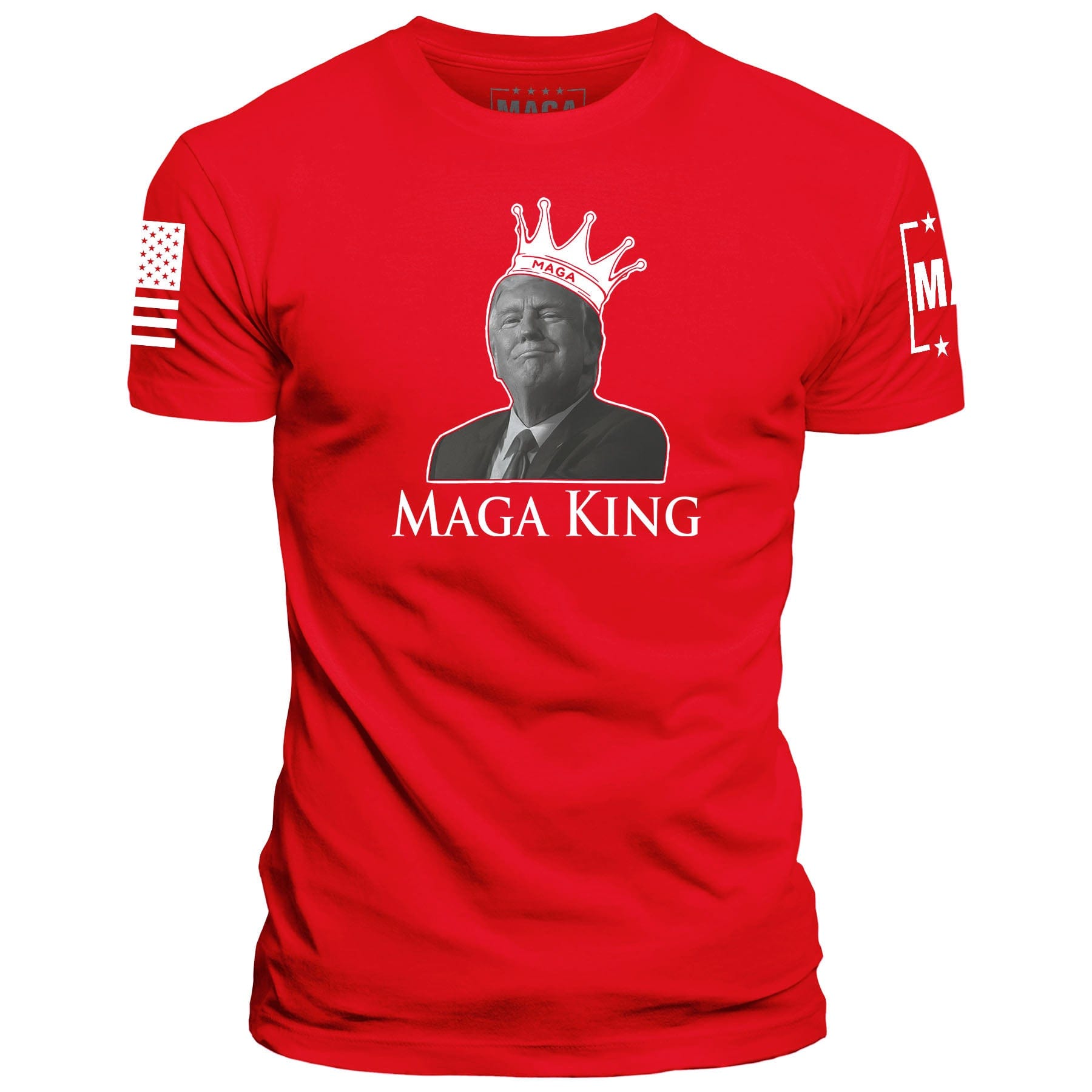 Red / S MAGA King Front Print maga trump