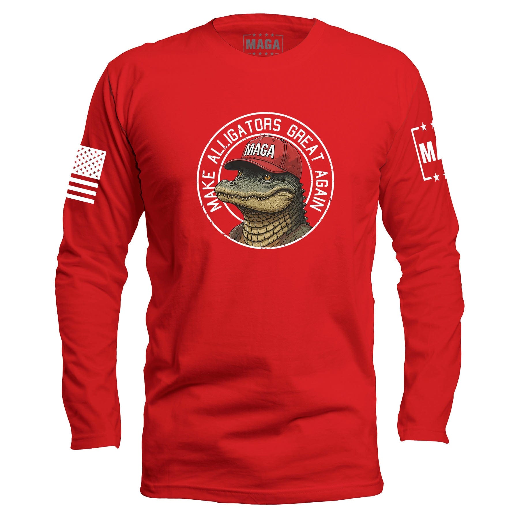 Red / S Make Alligators Great Again v1 Long Sleeve maga trump