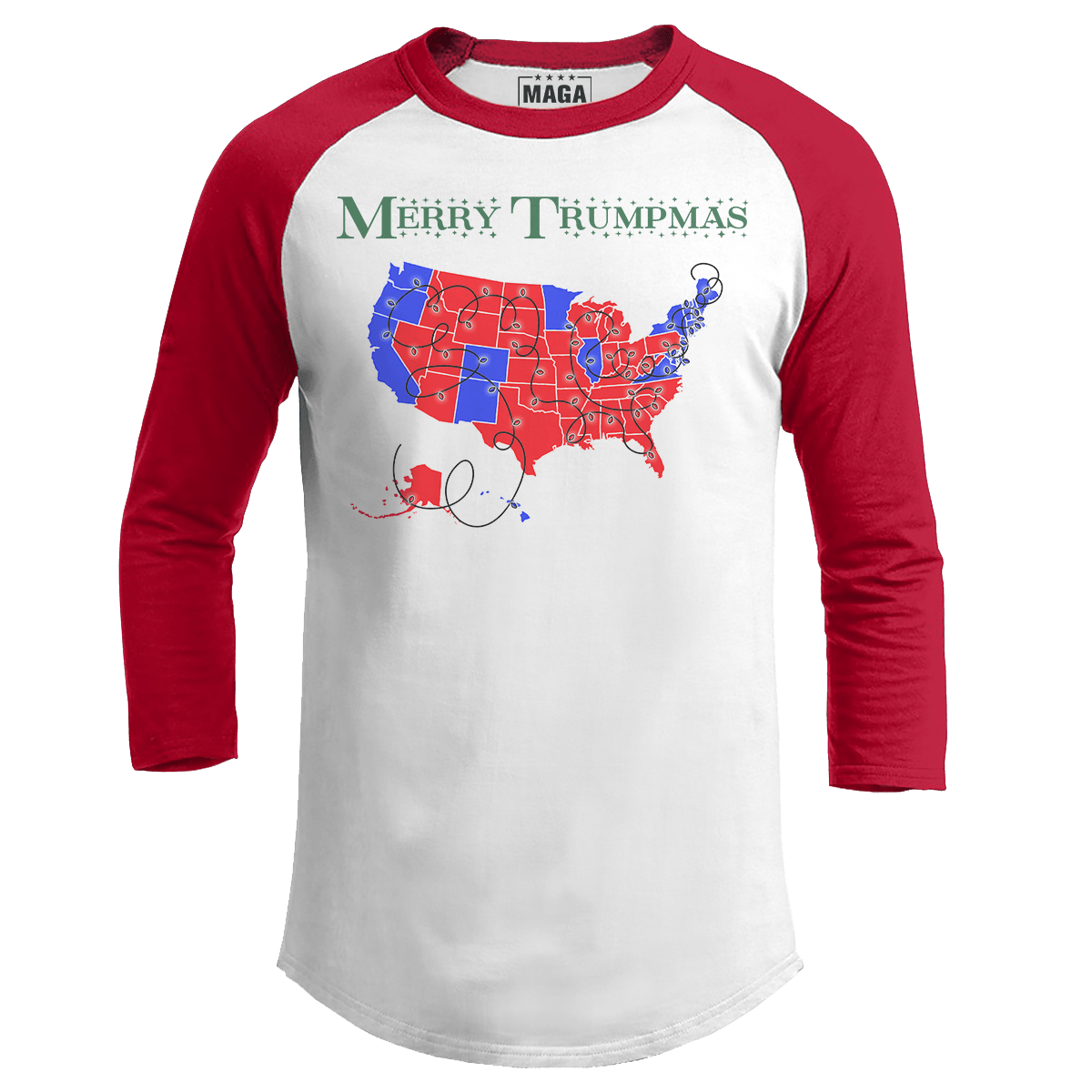 Red / S Merry Trumpmas 2 Raglan maga trump