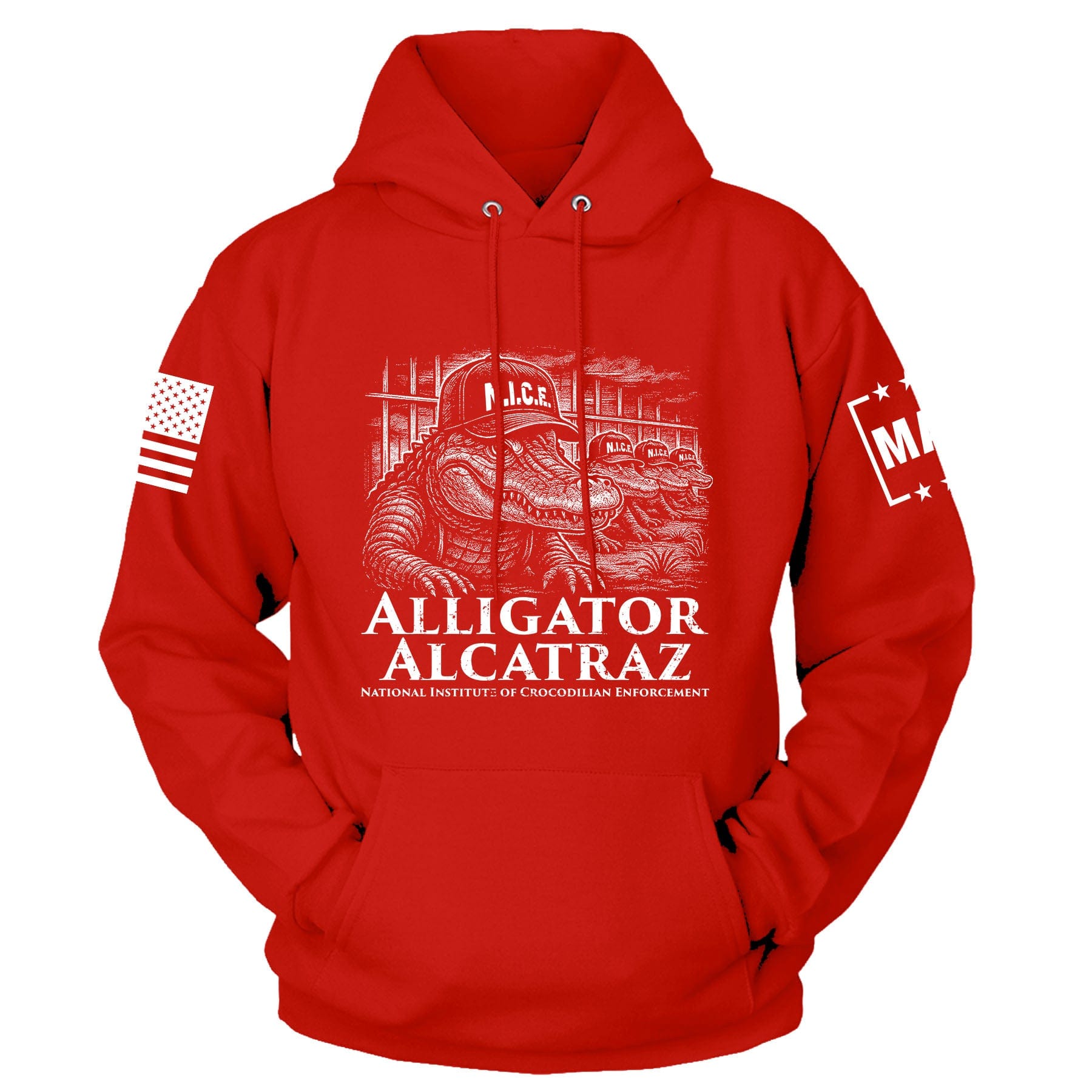 Red / S N.I.C.E. - Alligator Alcatraz Hoodie maga trump