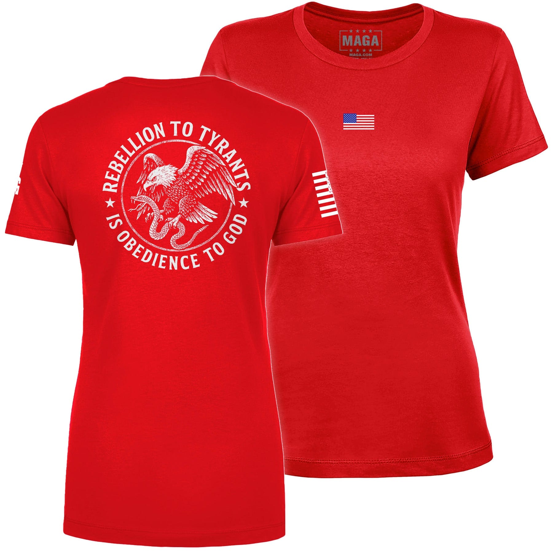 Red / S Rebellion to Tyrants Ladies Tee maga trump