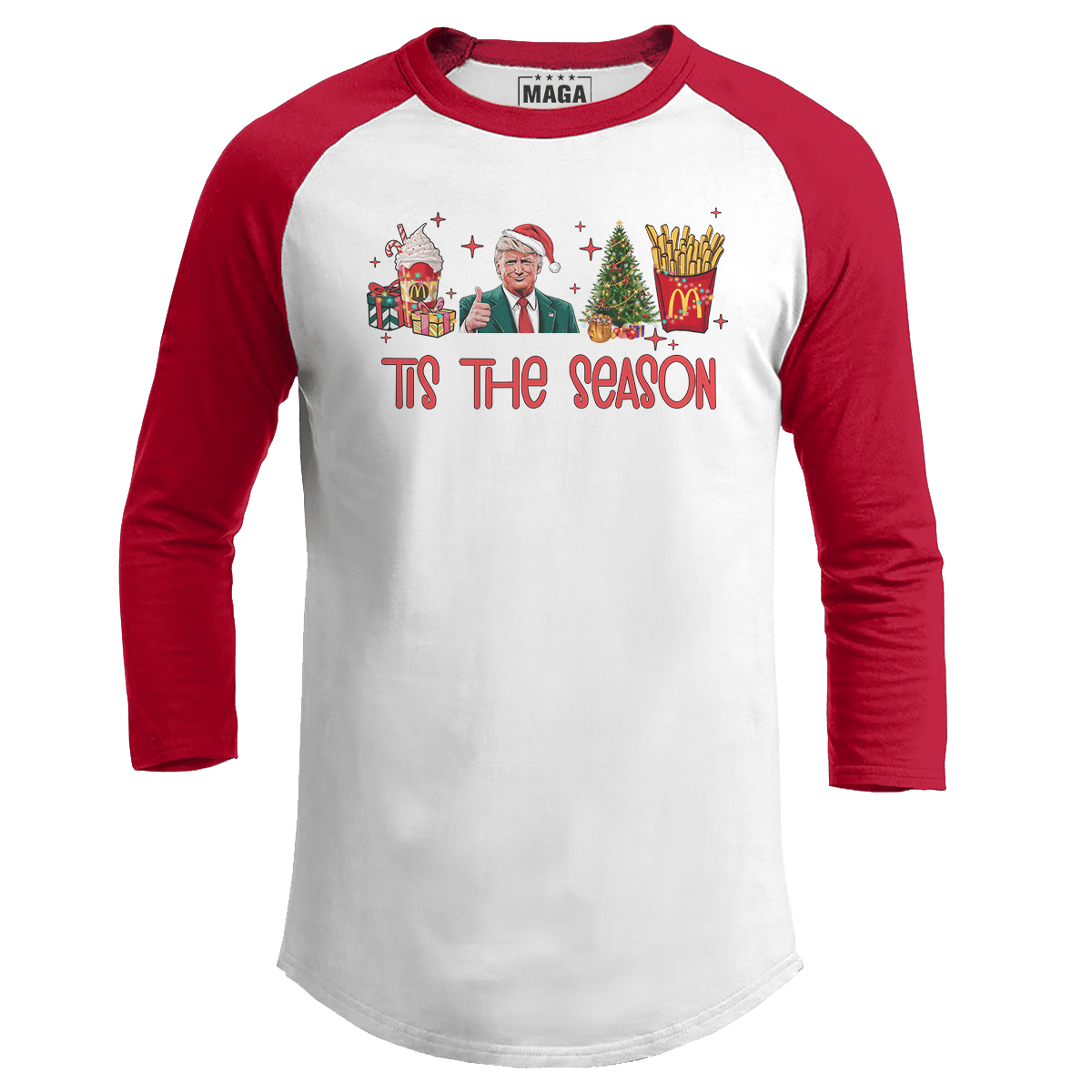 Red / S Tis the Season Raglan maga trump