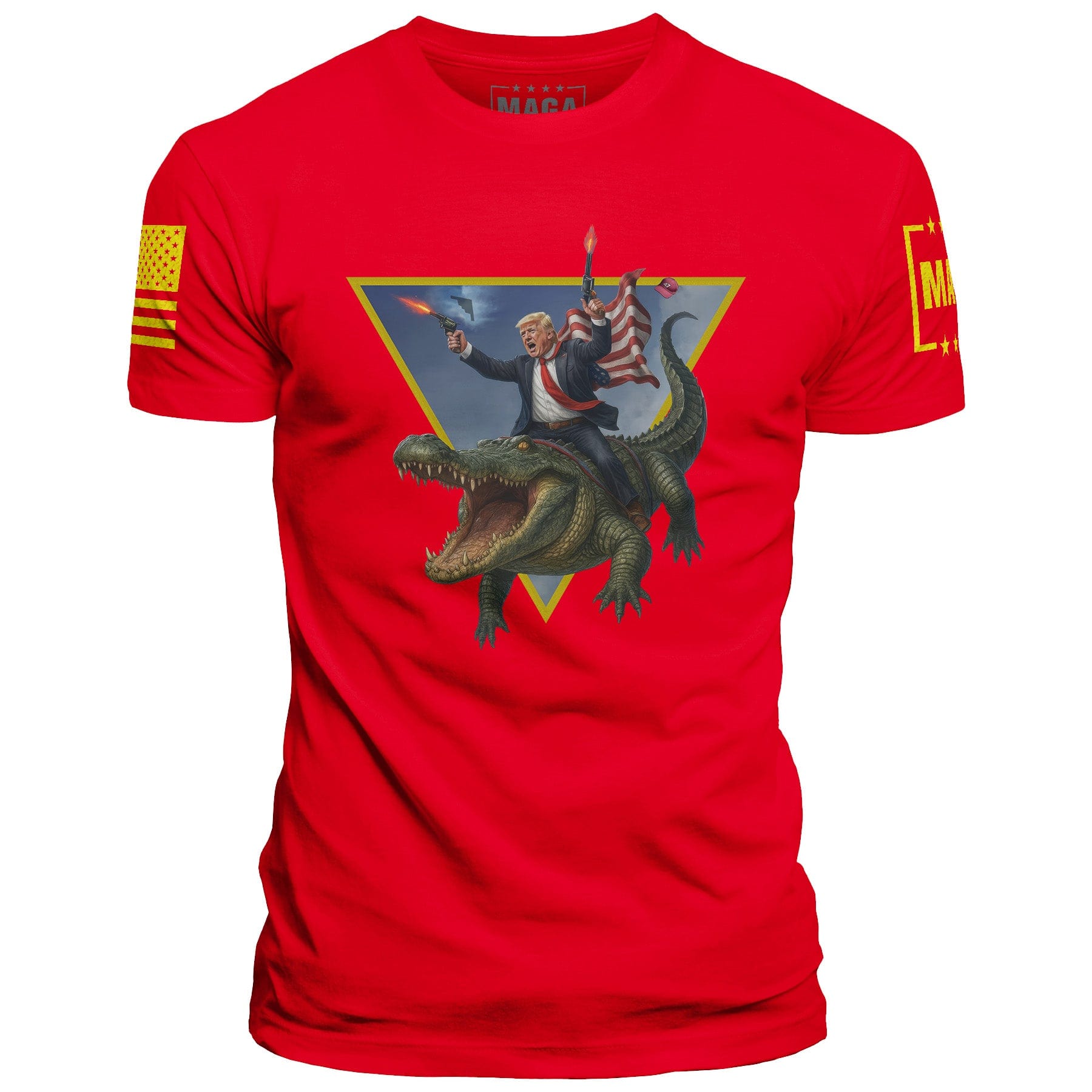 Red / S Trump Riding Alligator maga trump