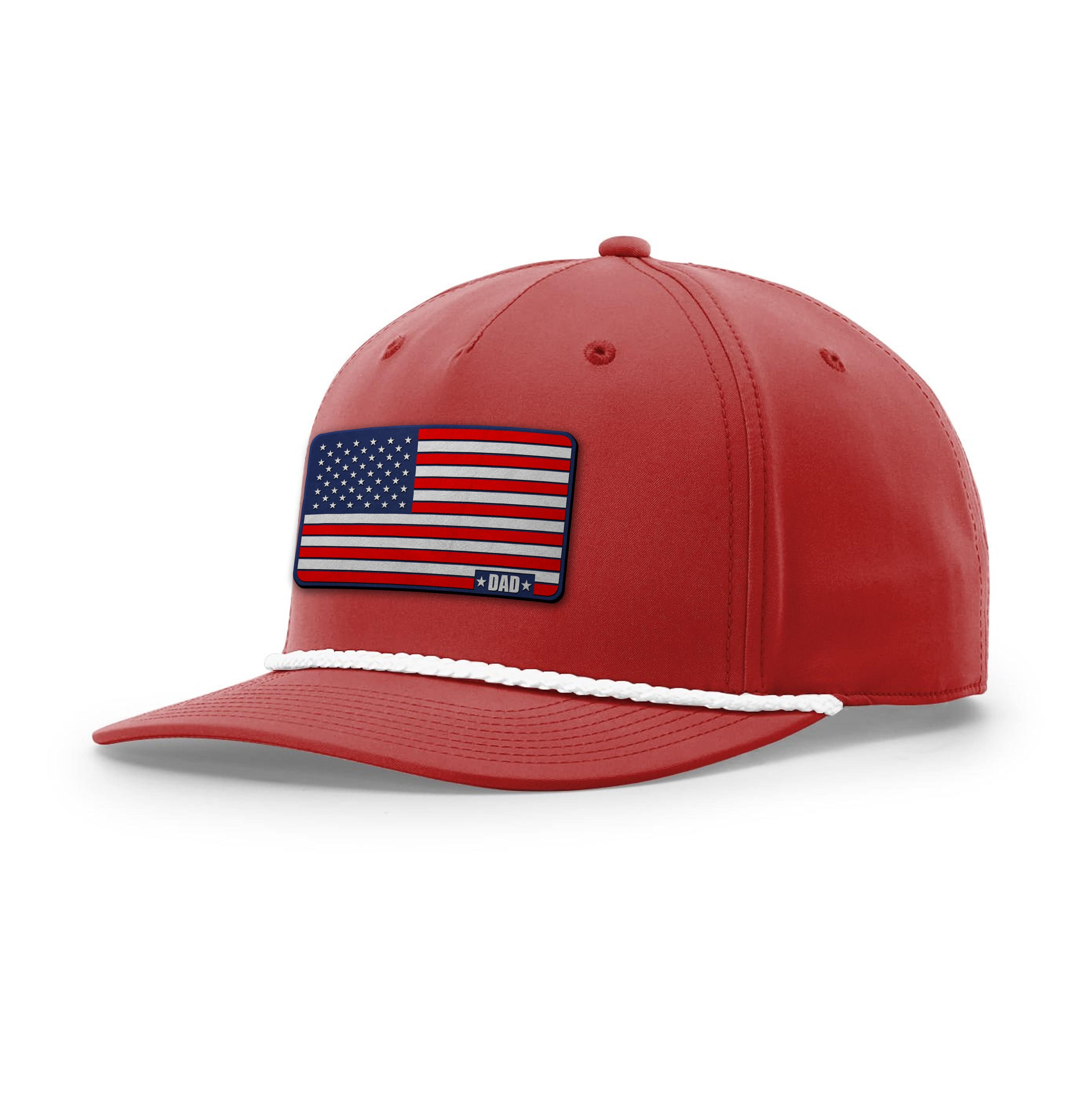 Red/White American Dad Flag Rope Hat maga trump