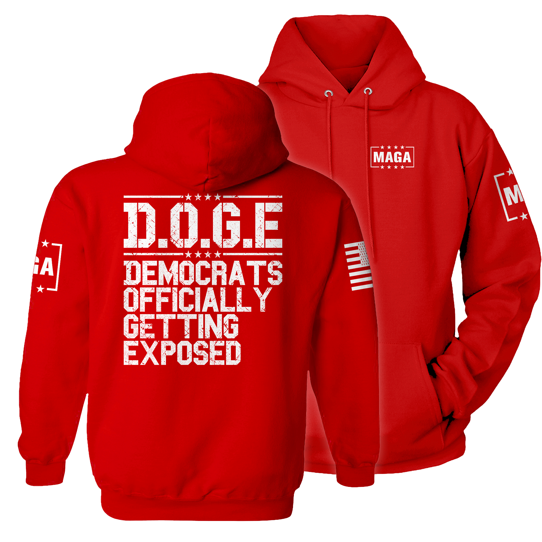 Red / XS Democrats Officially Getting Exposed Hoodie maga trump
