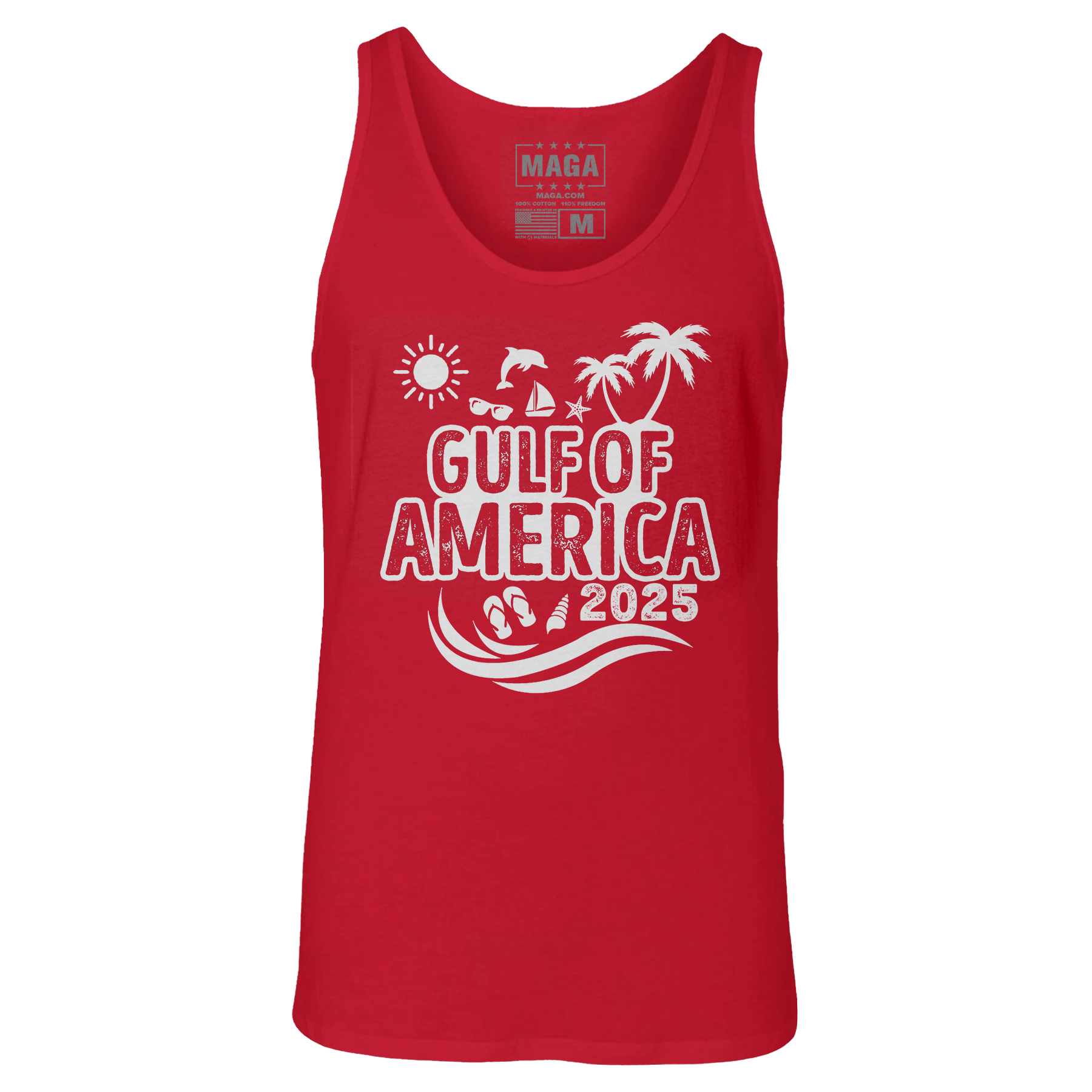 Red / XS Gulf of America 2025 v2 Tank Top maga trump