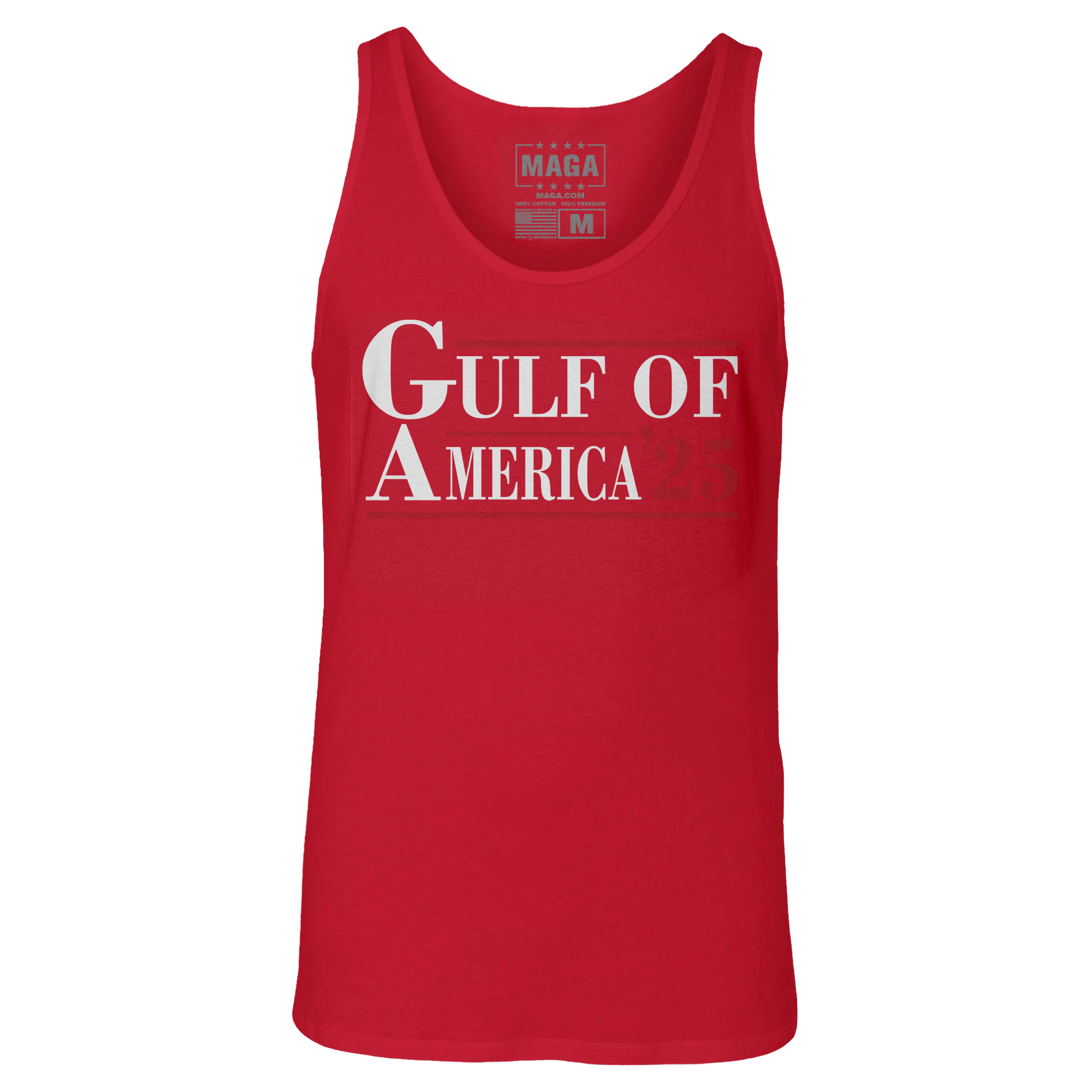 Red / XS Gulf of America '25 Tank Top maga trump
