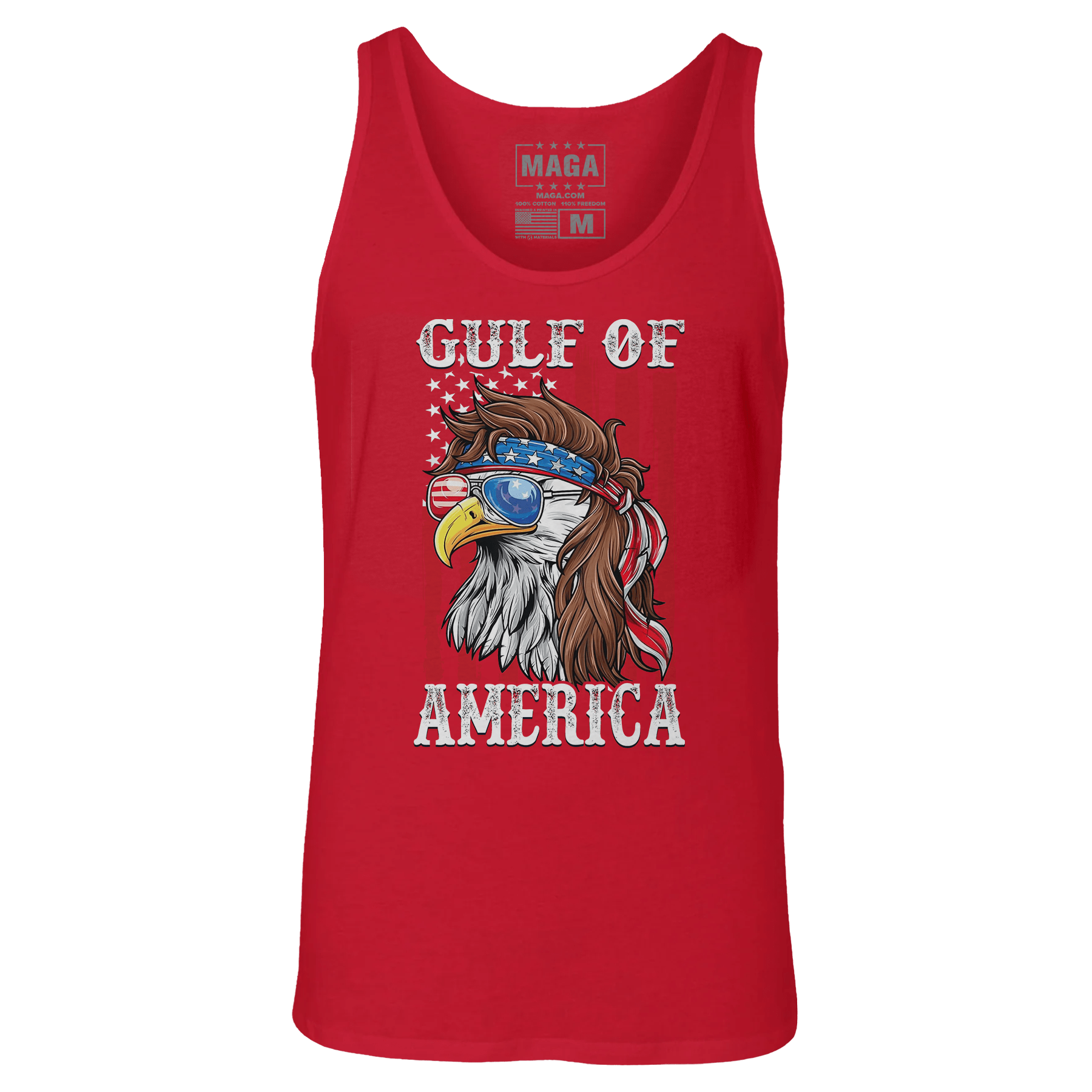 Red / XS Gulf of America Eagle Tank Top maga trump