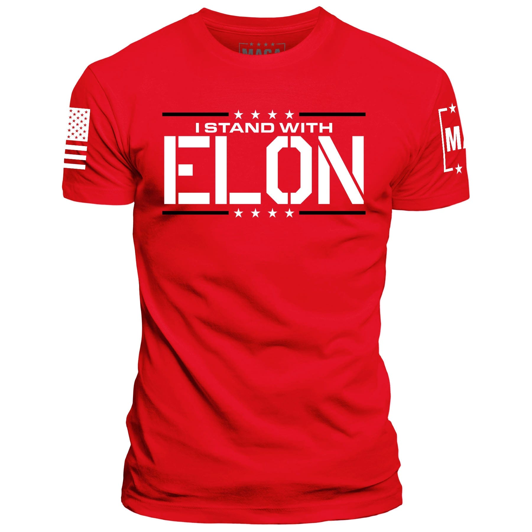 Red / XS I Stand With Elon maga trump