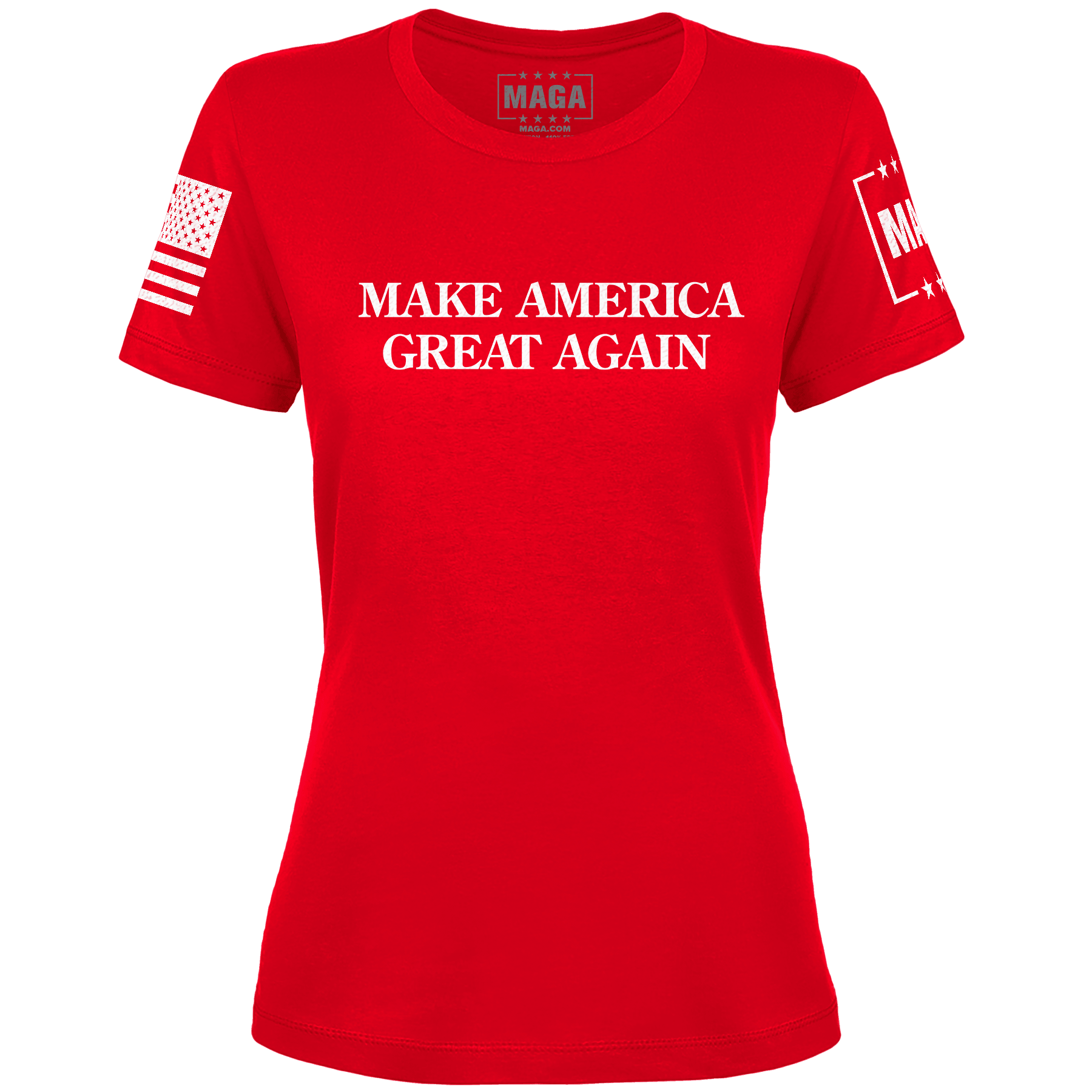 Red / XS "MAGA Hat" Ladies T-Shirt (Red) maga trump