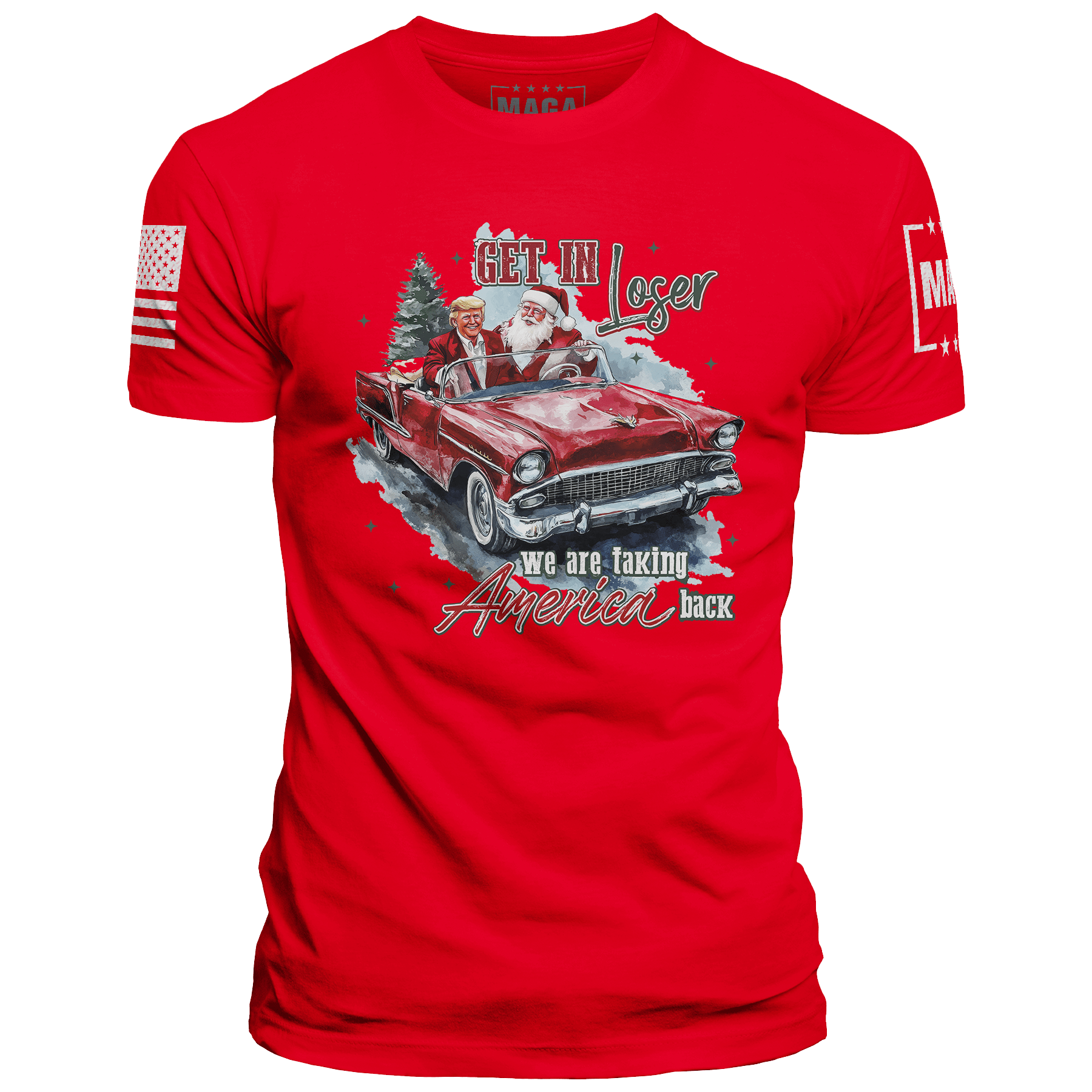 Red / XS Trump and Santa - Get in Loser maga trump