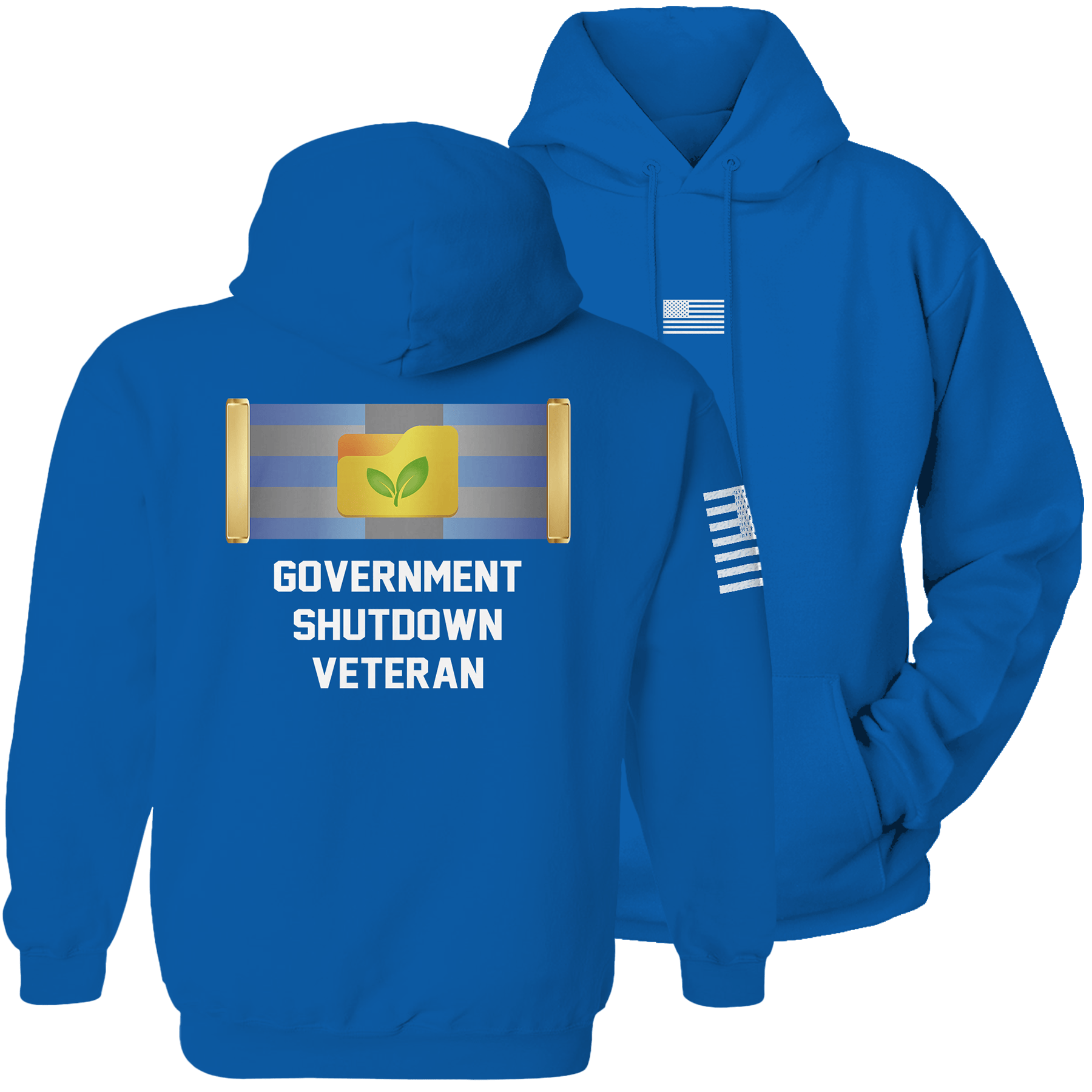 Royal Blue / S Government Shutdown Veteran Hoodie maga trump