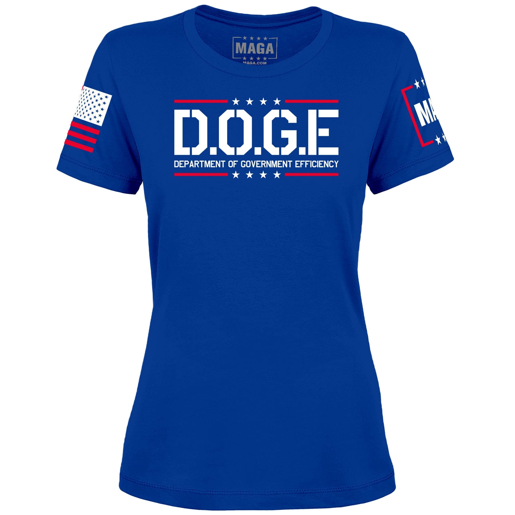 Royal Blue / XS D.O.G.E Department Of Government Efficiency Ladies Tee maga trump