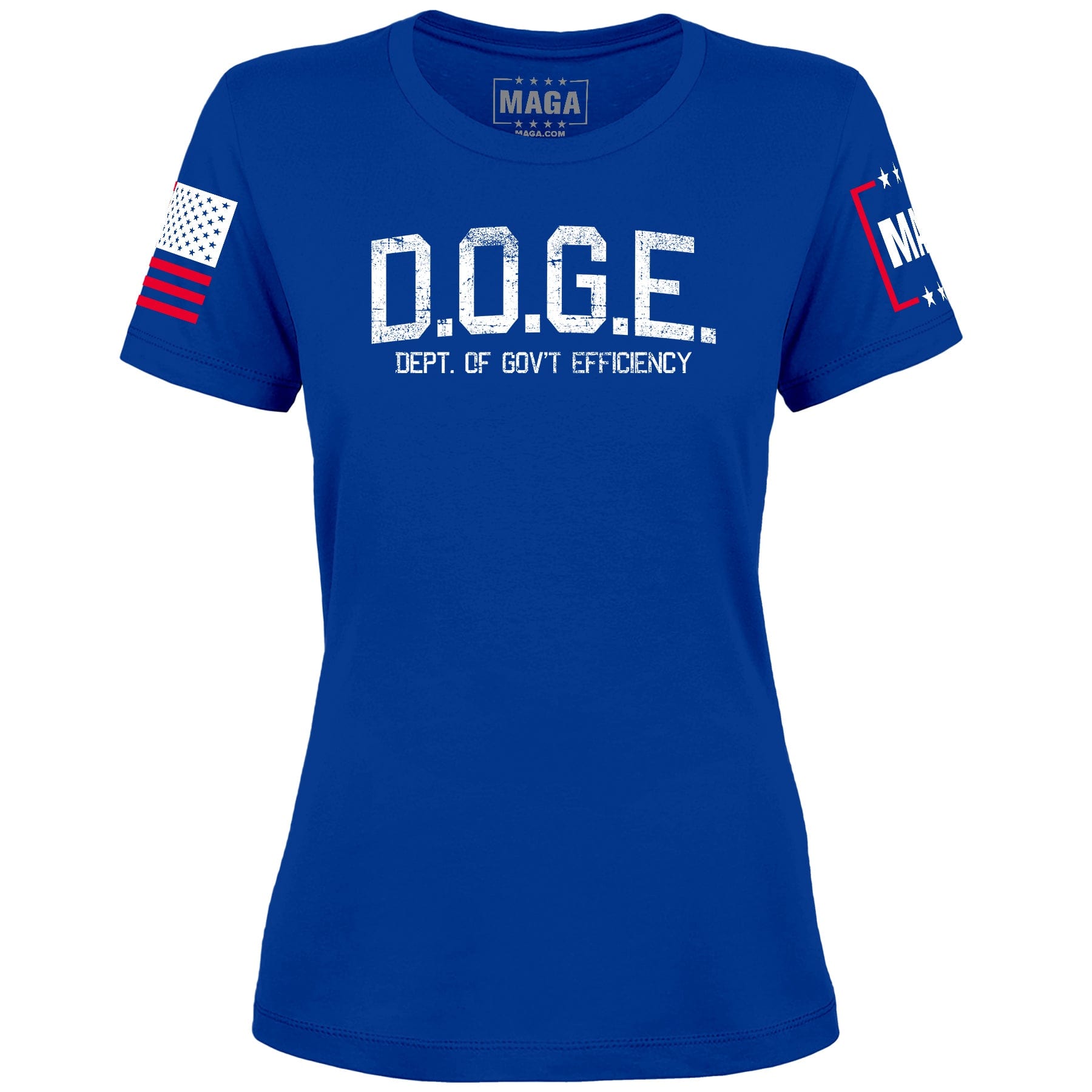 Royal Blue / XS D.O.G.E Department Of Government Efficiency v2 Ladies Tee maga trump