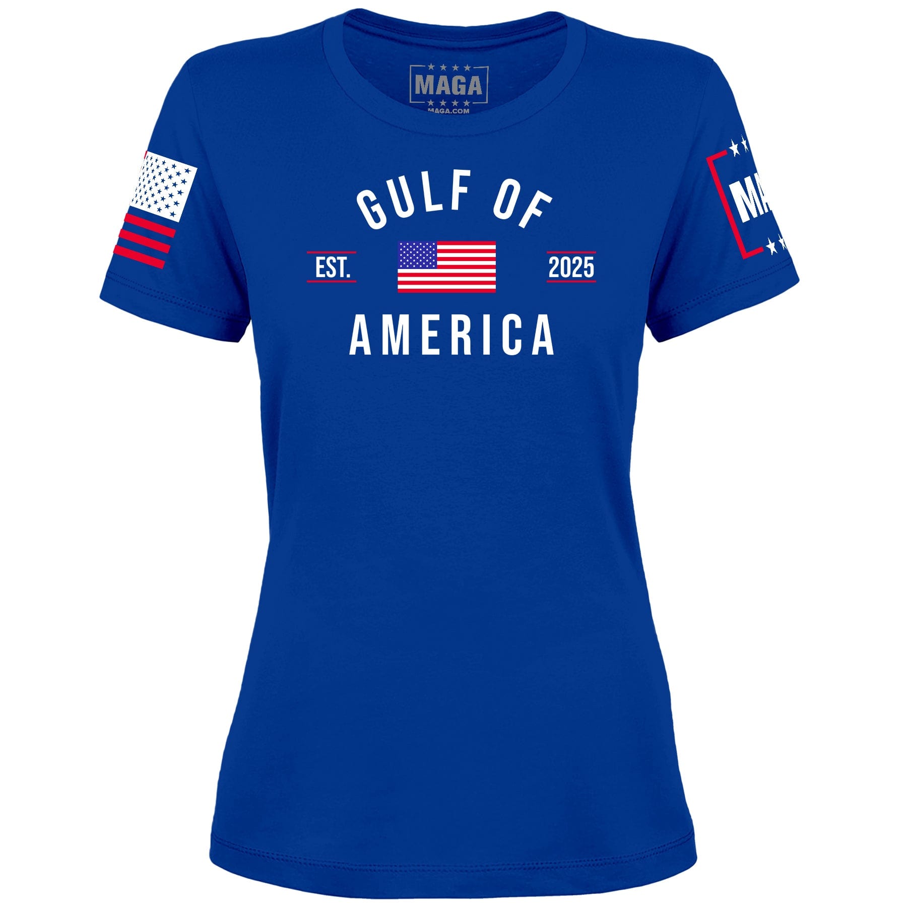 Royal Blue / XS Gulf of America EST 2025 Ladies Tee maga trump