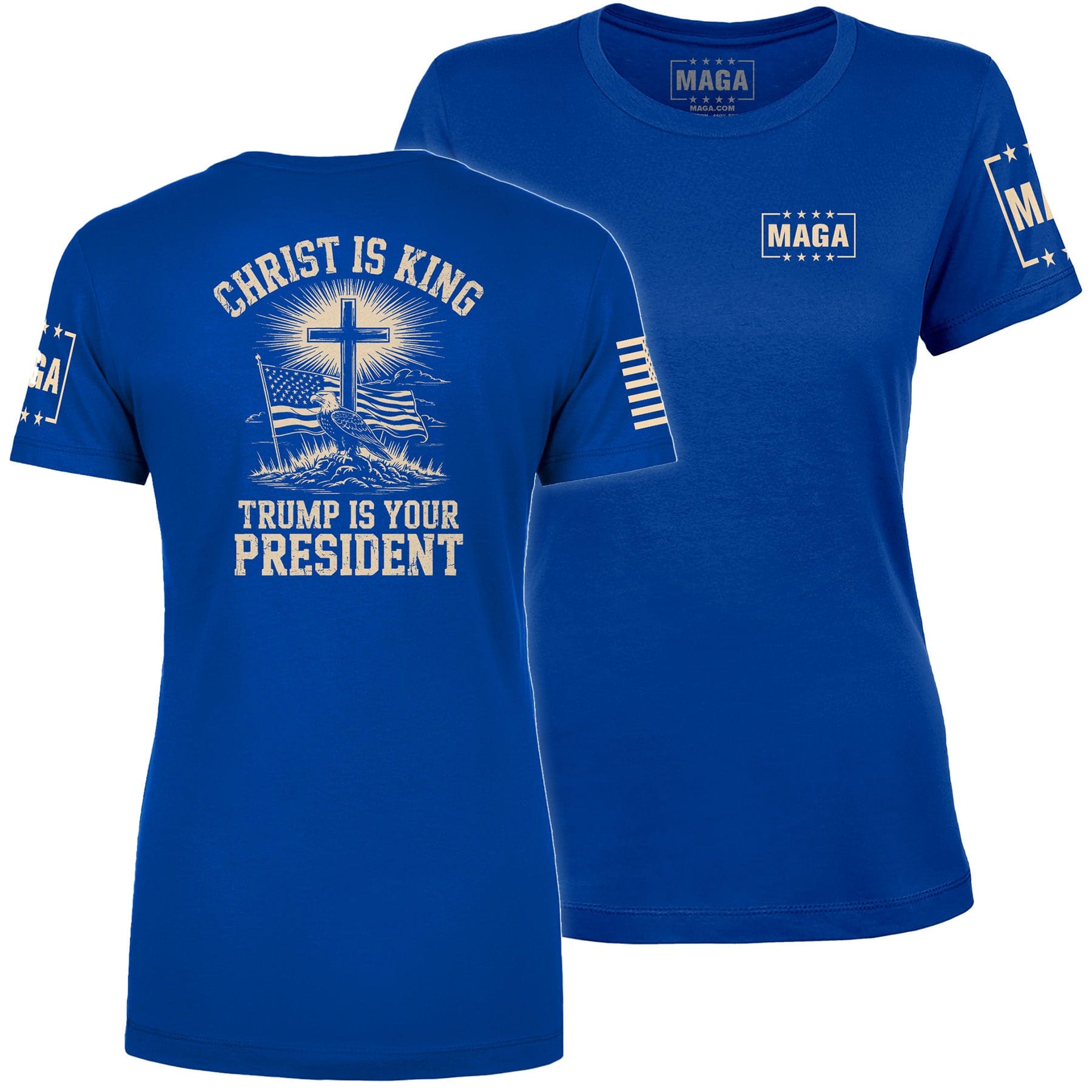 Royal / S Christ is King and Trump is President v2 Ladies Tee maga trump