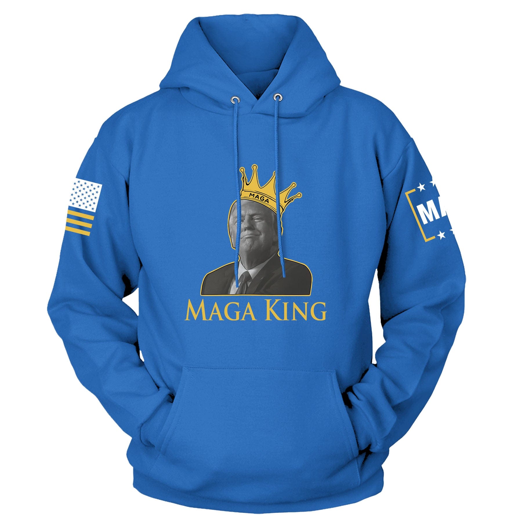 Royal / S MAGA King Front Print Hoodie maga trump