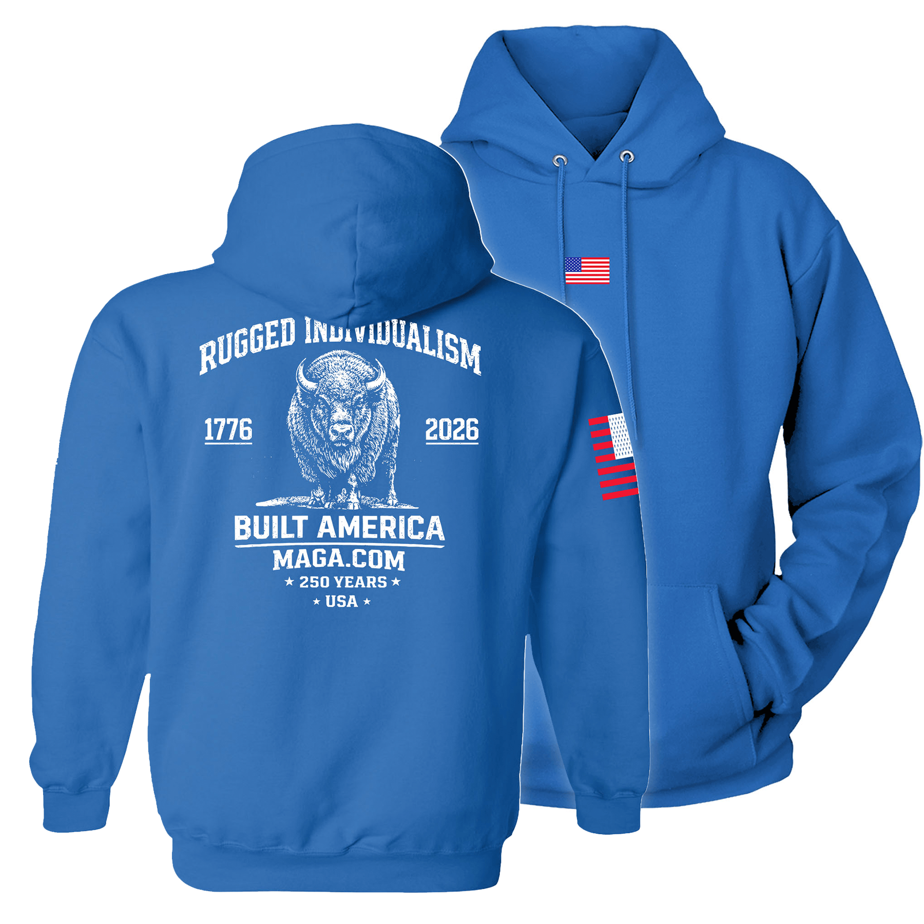 Royal / S Rugged Individualism Hoodie maga trump