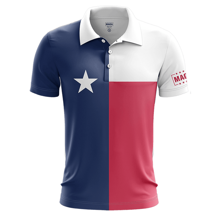 S Texas Flag Polo Shirt maga trump