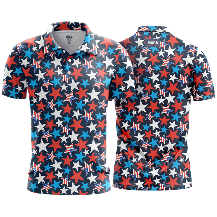 Stars and Stripes Polo Shirt maga trump