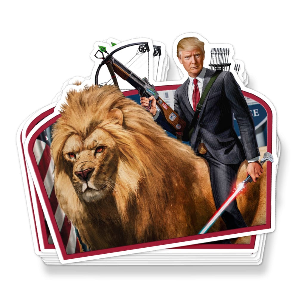 Sticker/Decal Trump on a Lion Sticker maga trump