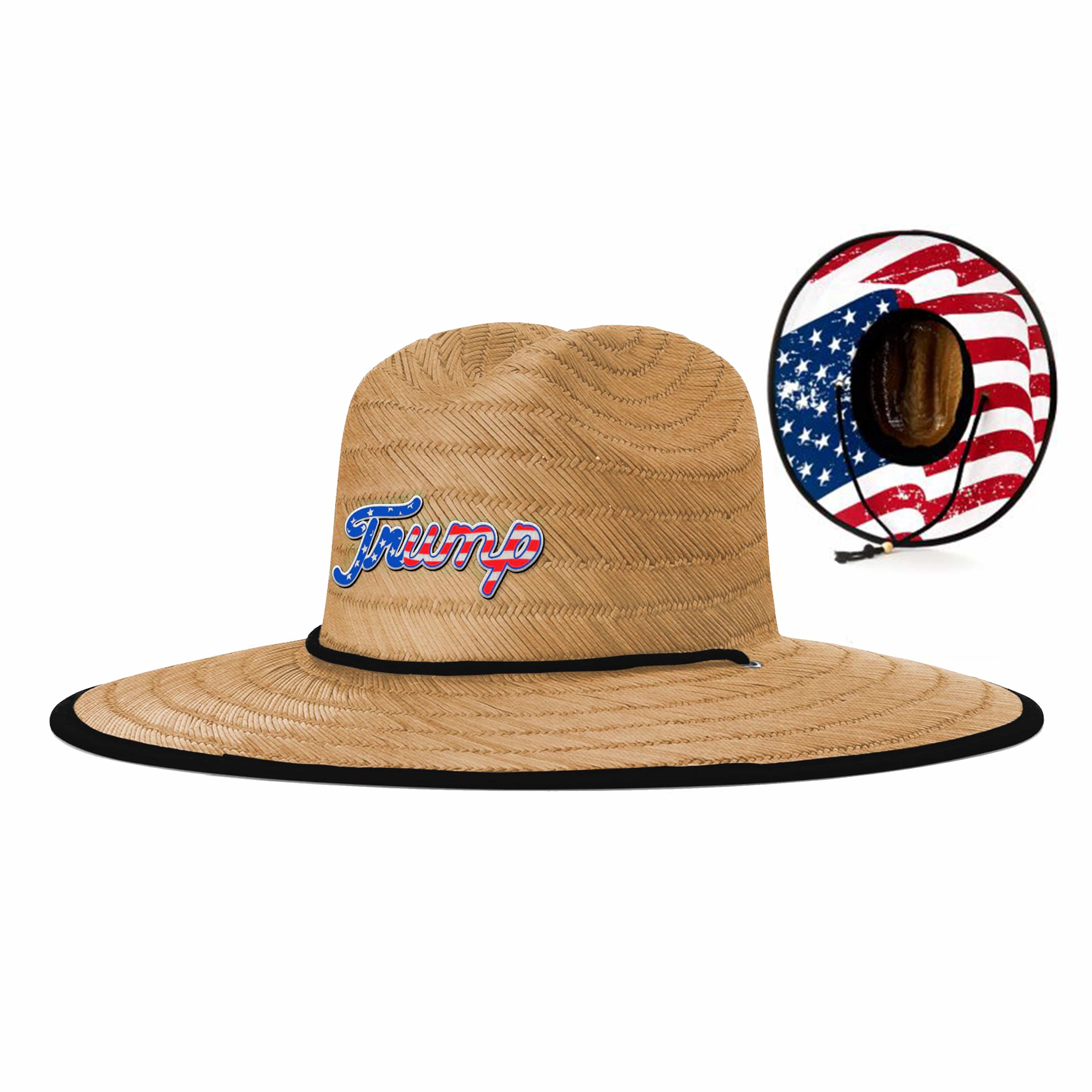 Tan Trump The Patriot Straw Hat maga trump