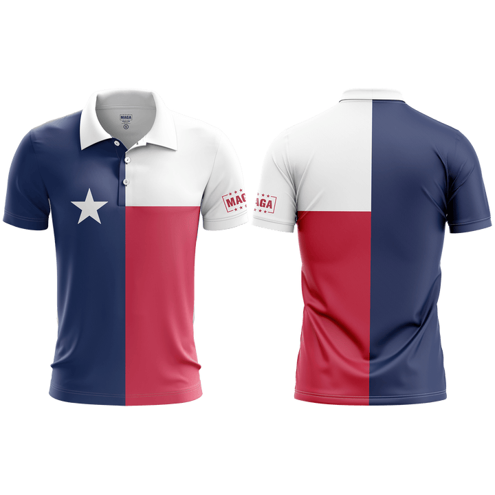 Texas Flag Polo Shirt maga trump