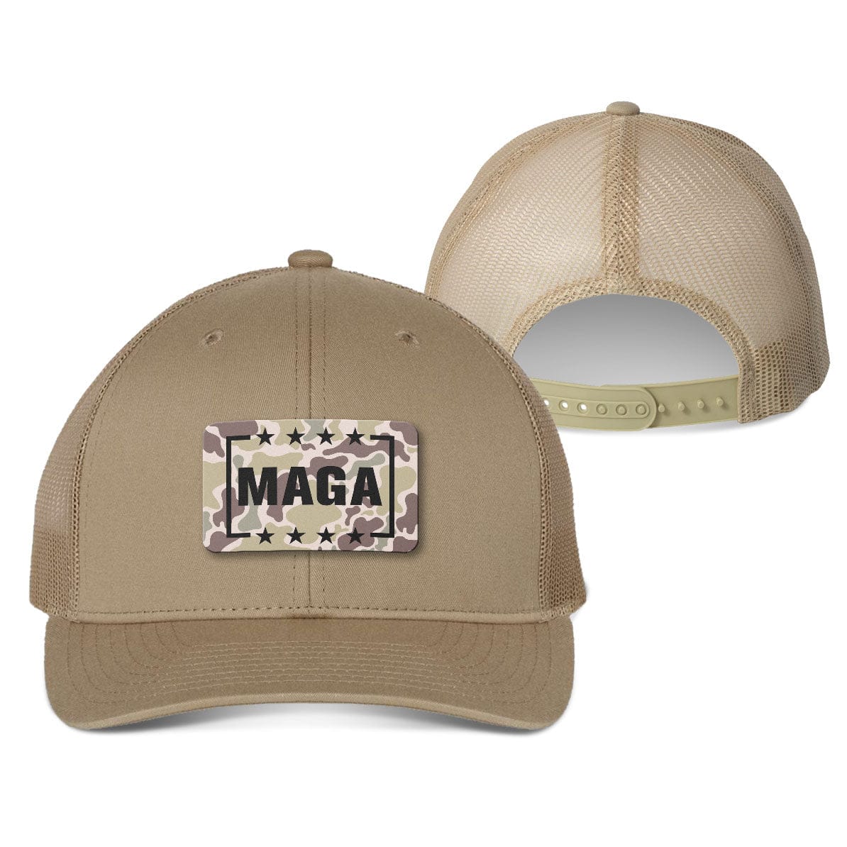 Trucker Hat / Khaki MAGA Duck Camo Patch Fall Hat maga trump
