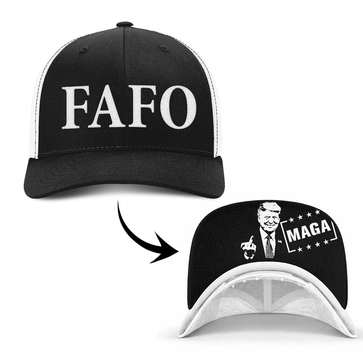 Trucker R-Flex / Black/White / S/M FAFO Flexfit (MF Hat) maga trump